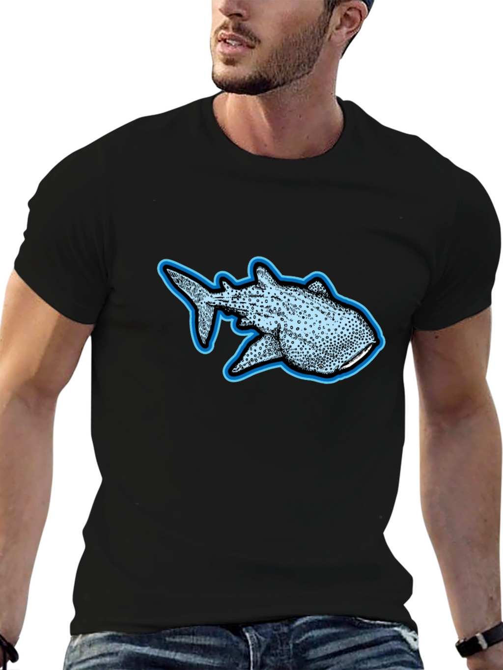 Whale Shark Graphic Tee - Black