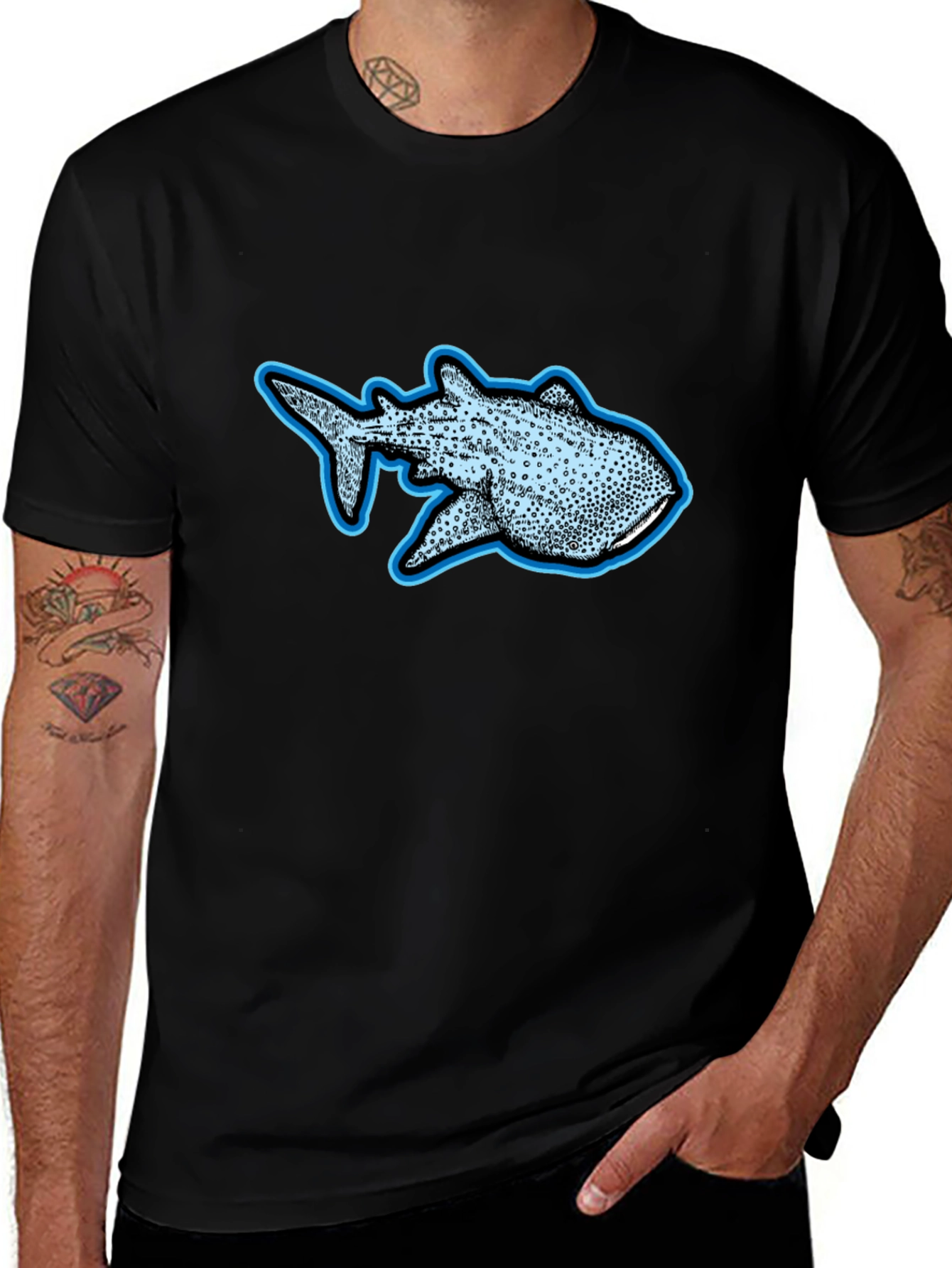 Whale Shark Graphic Tee - Black
