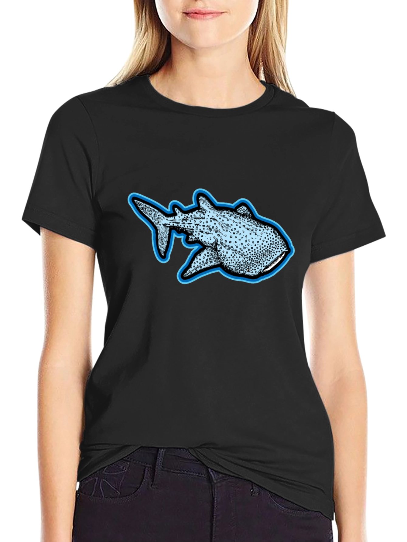Whale Shark Graphic Tee - Black