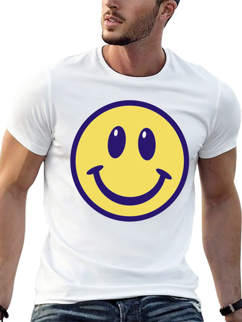 Smiley Face Graphic Tee - Classic Comfort