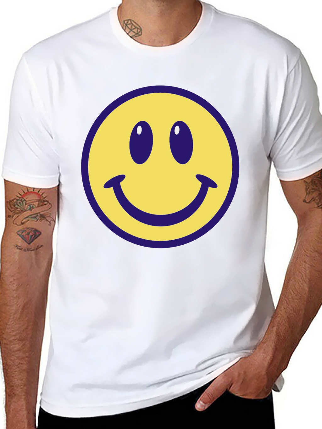 Smiley Face Graphic Tee - Classic Comfort