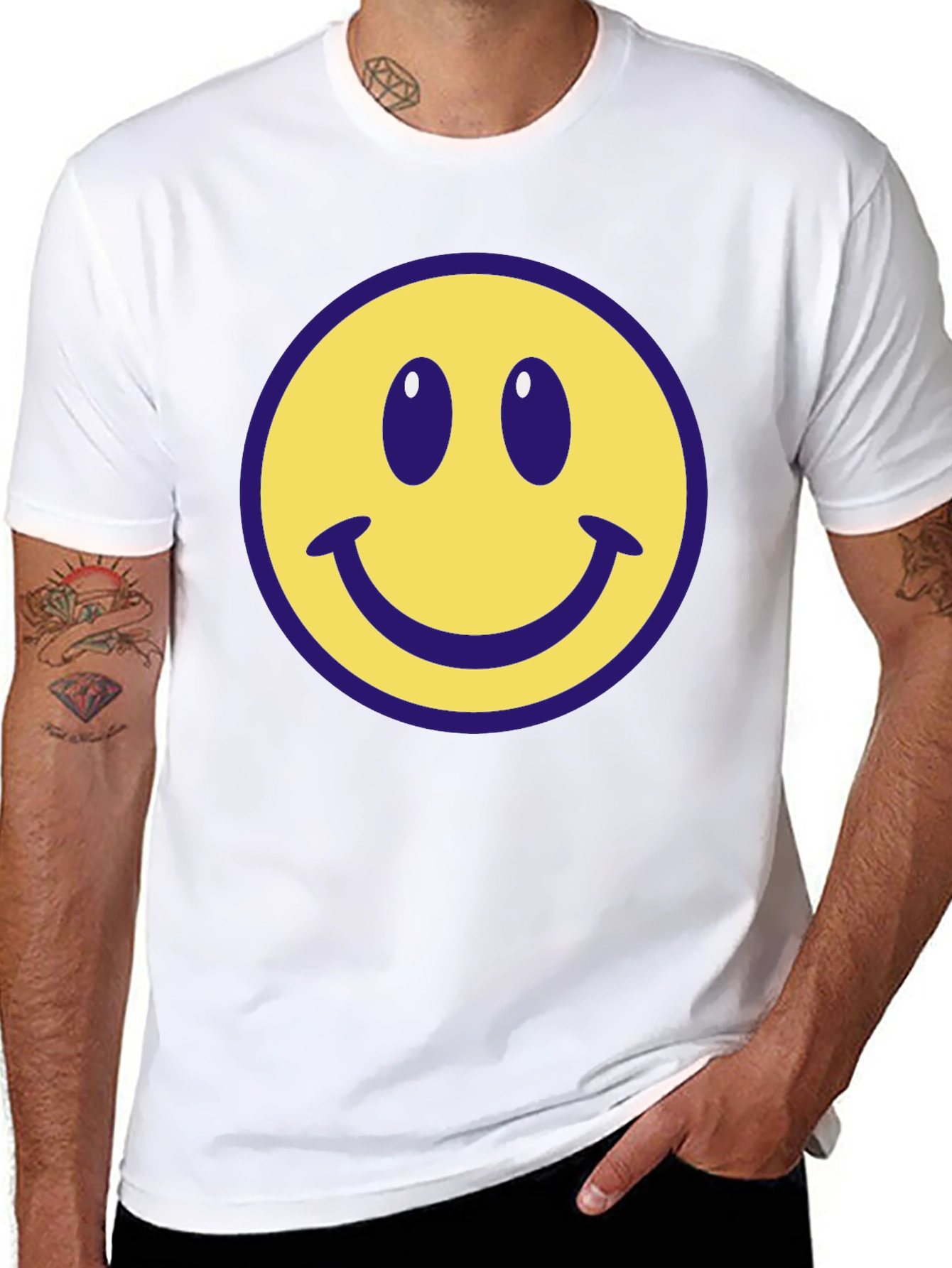 Smiley Face Graphic Tee - Classic Comfort