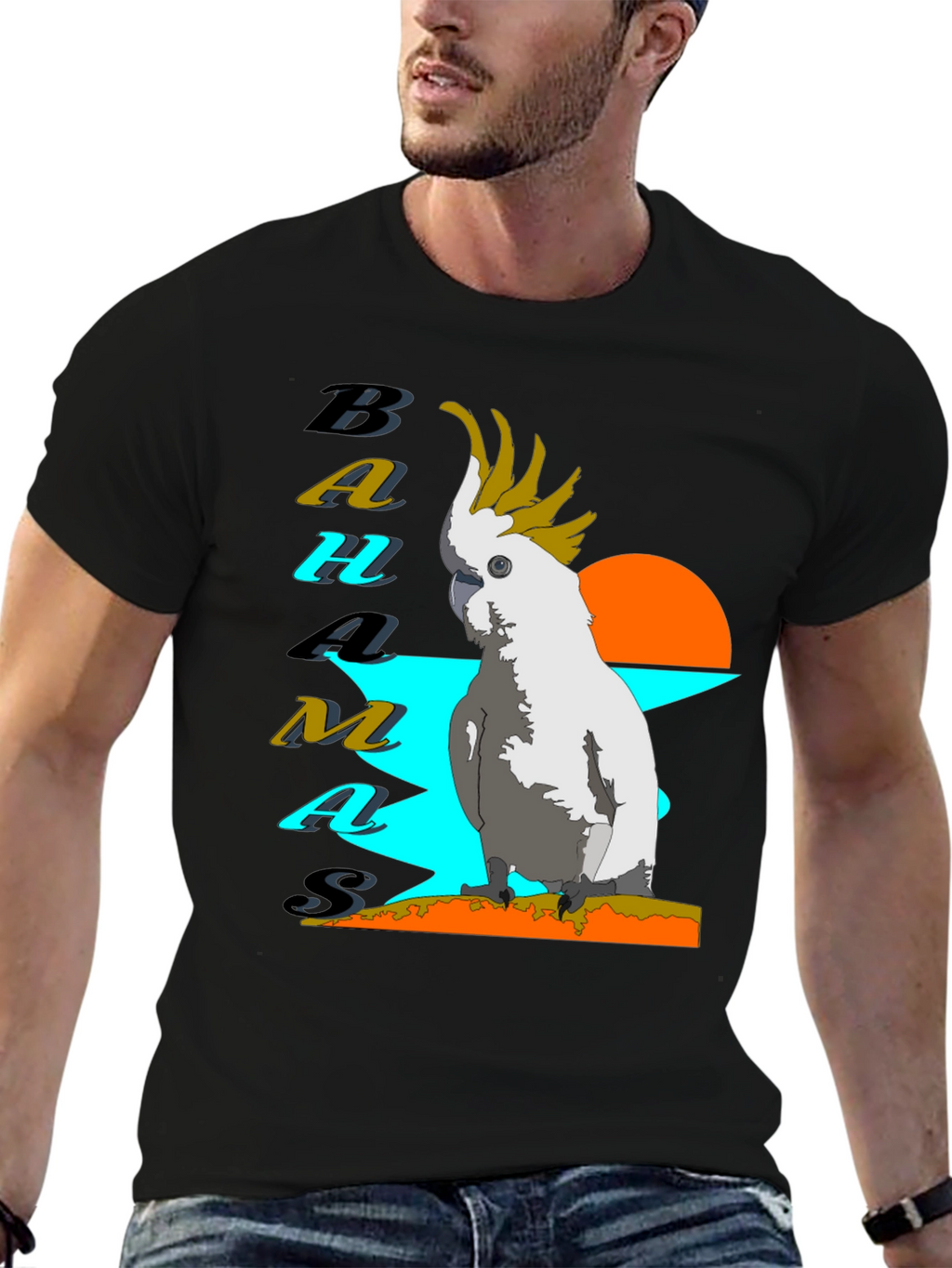 Bahamas Parrot T-Shirt - Tropical Island Style
