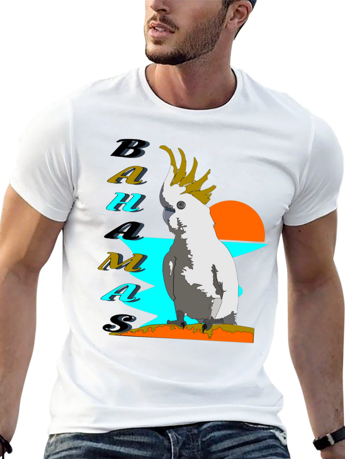 Bahamas Parrot T-Shirt - Tropical Island Style