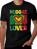 Reggae Lover Graphic Tee - Rasta Heart Design