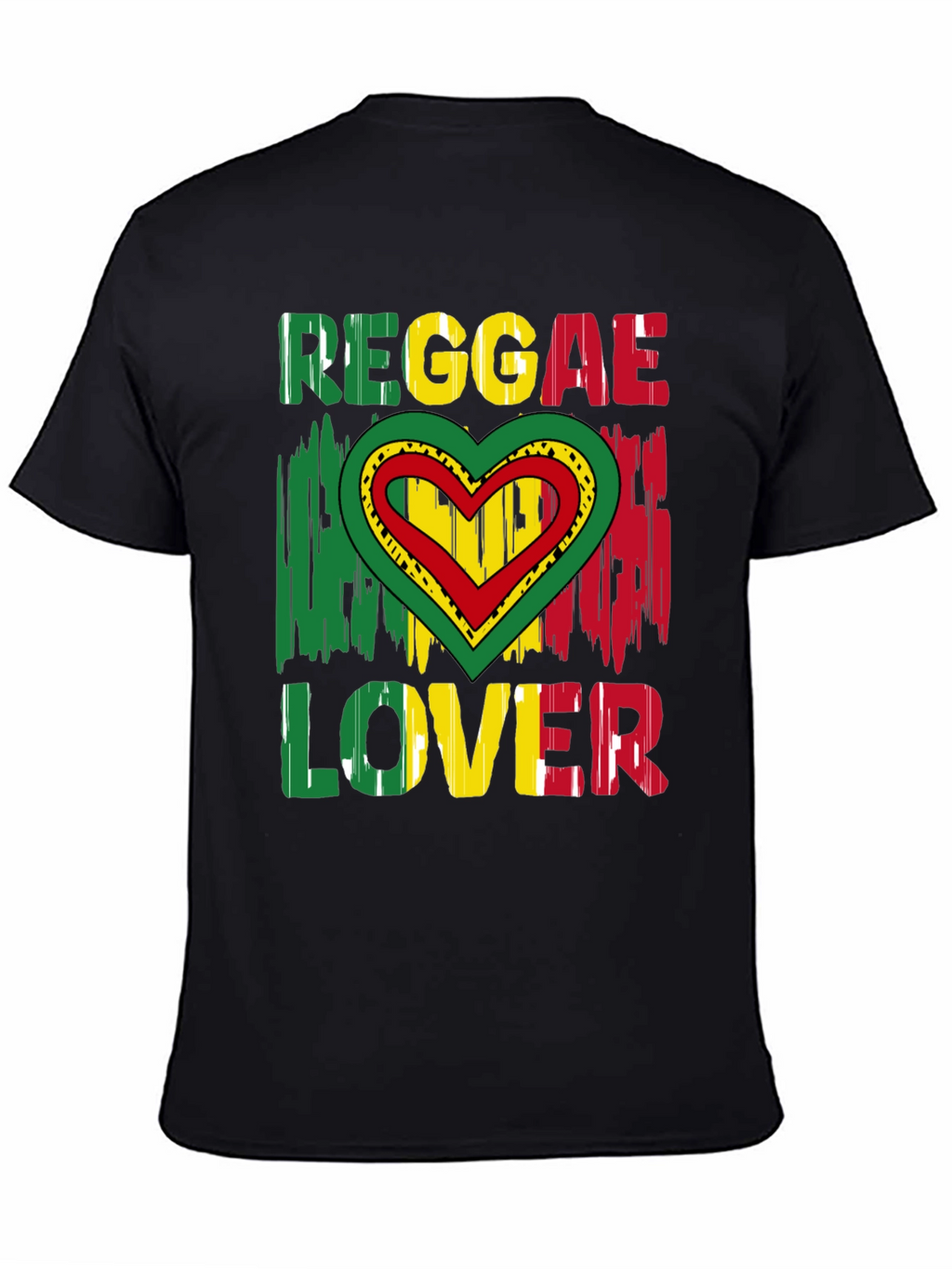 Reggae Lover Graphic Tee - Rasta Heart Design