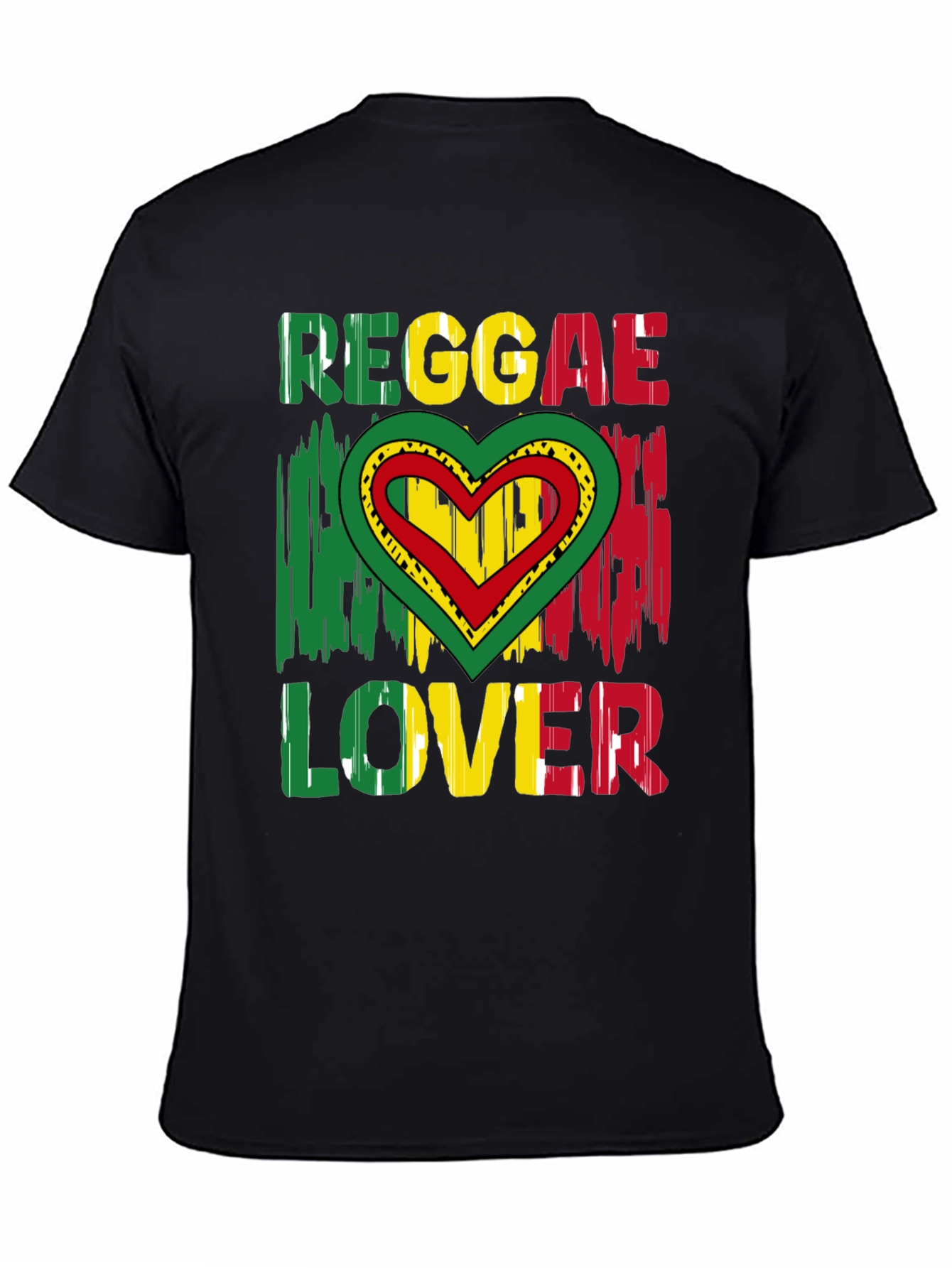Reggae Lover Graphic Tee - Rasta Heart Design