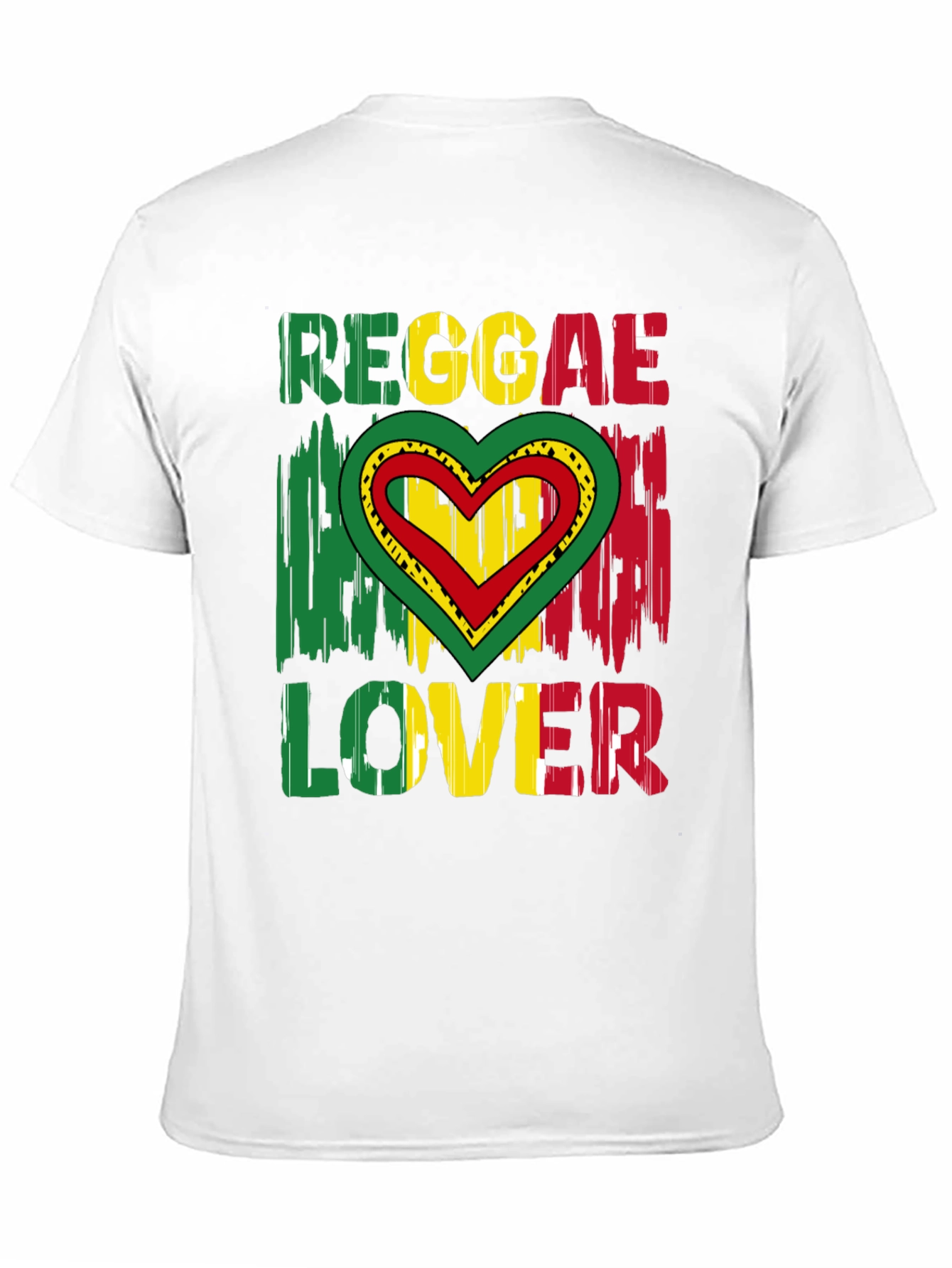 Reggae Lover Graphic Tee - Rasta Heart Design