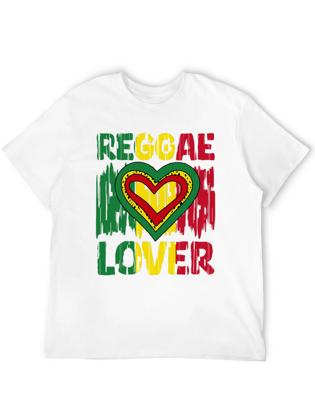 Reggae Lover Graphic Tee - Rasta Heart Design