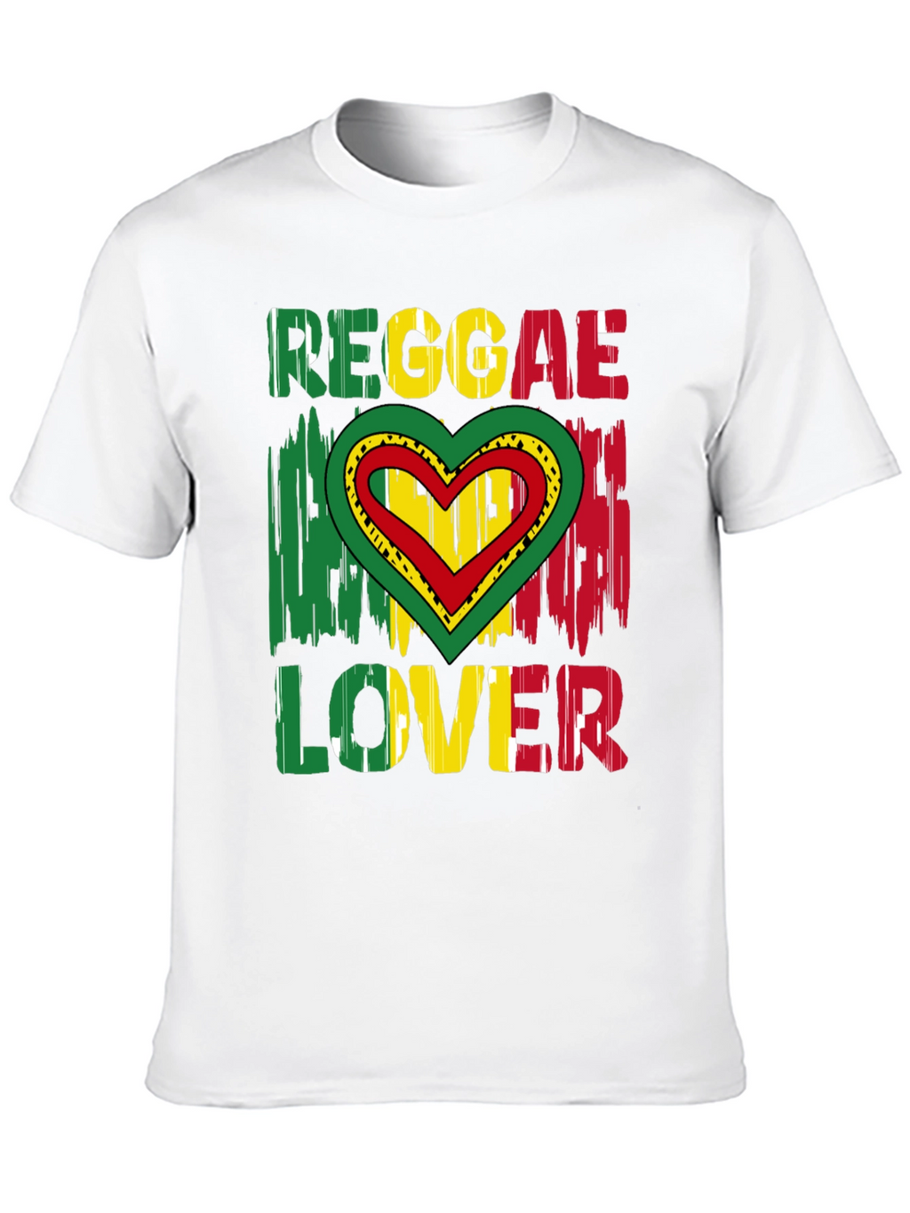 Reggae Lover Graphic Tee - Rasta Heart Design