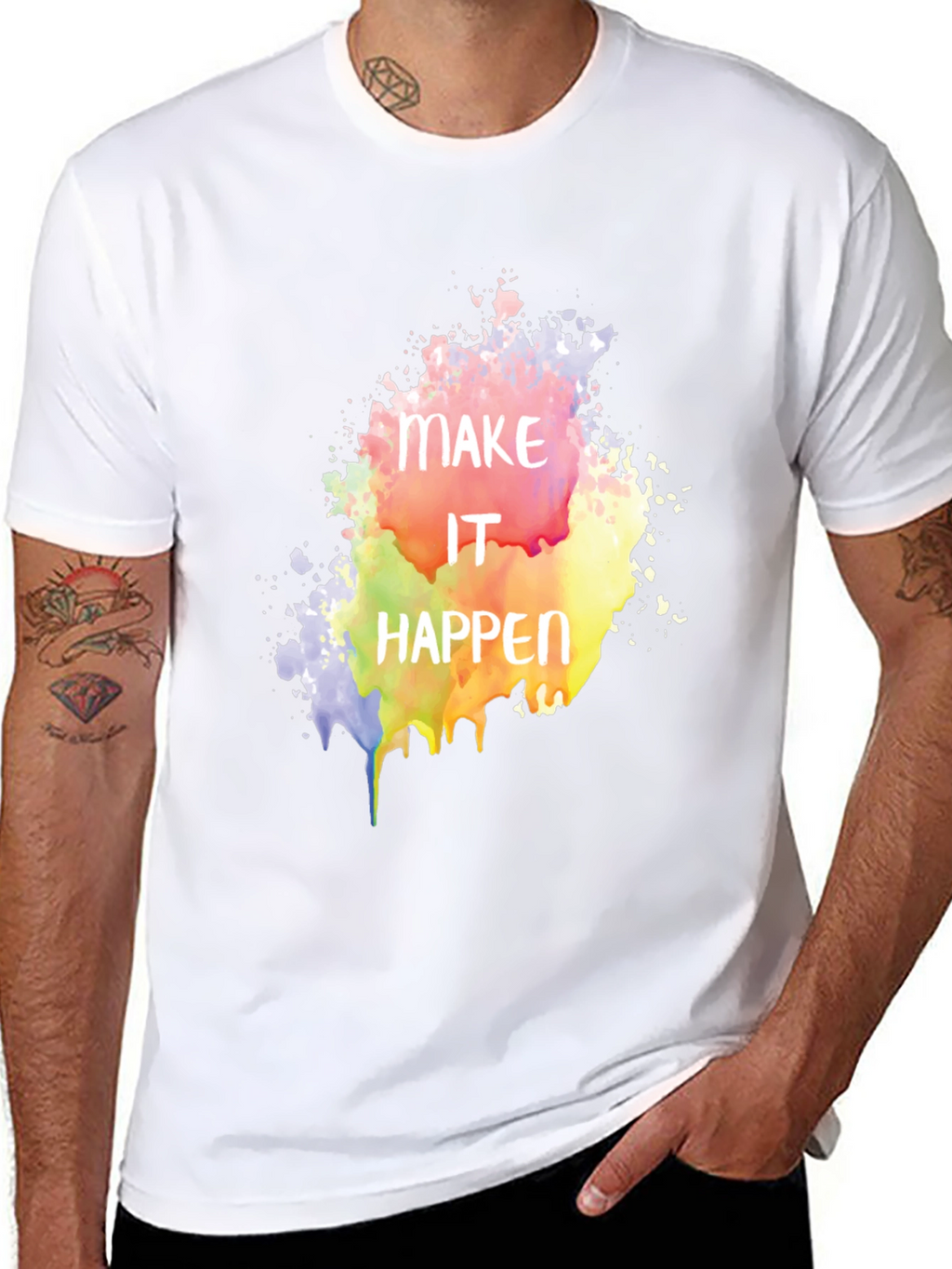 Make It Happen Graphic Tee - Black Cotton Blend