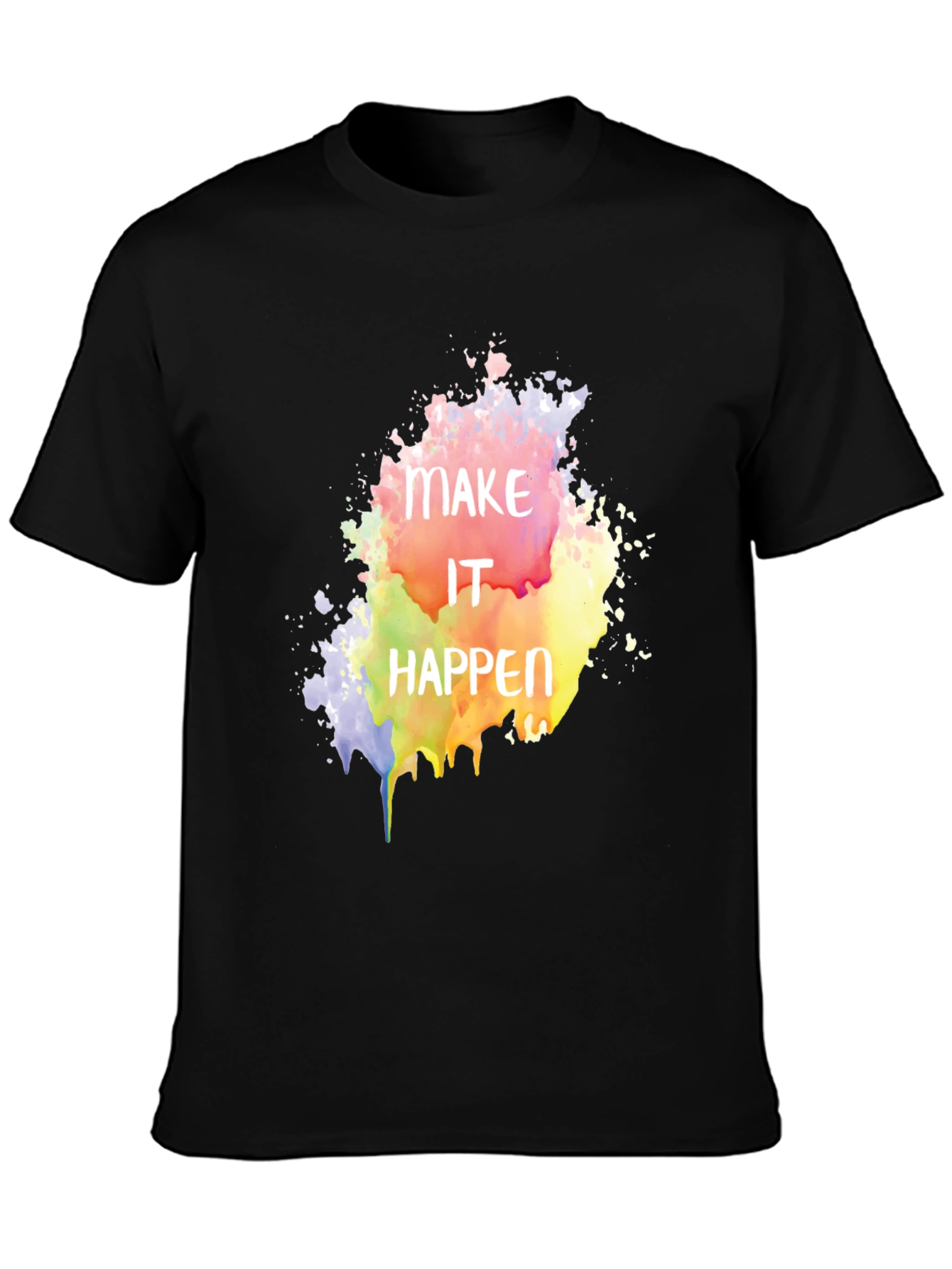 Make It Happen Graphic Tee - Black Cotton Blend