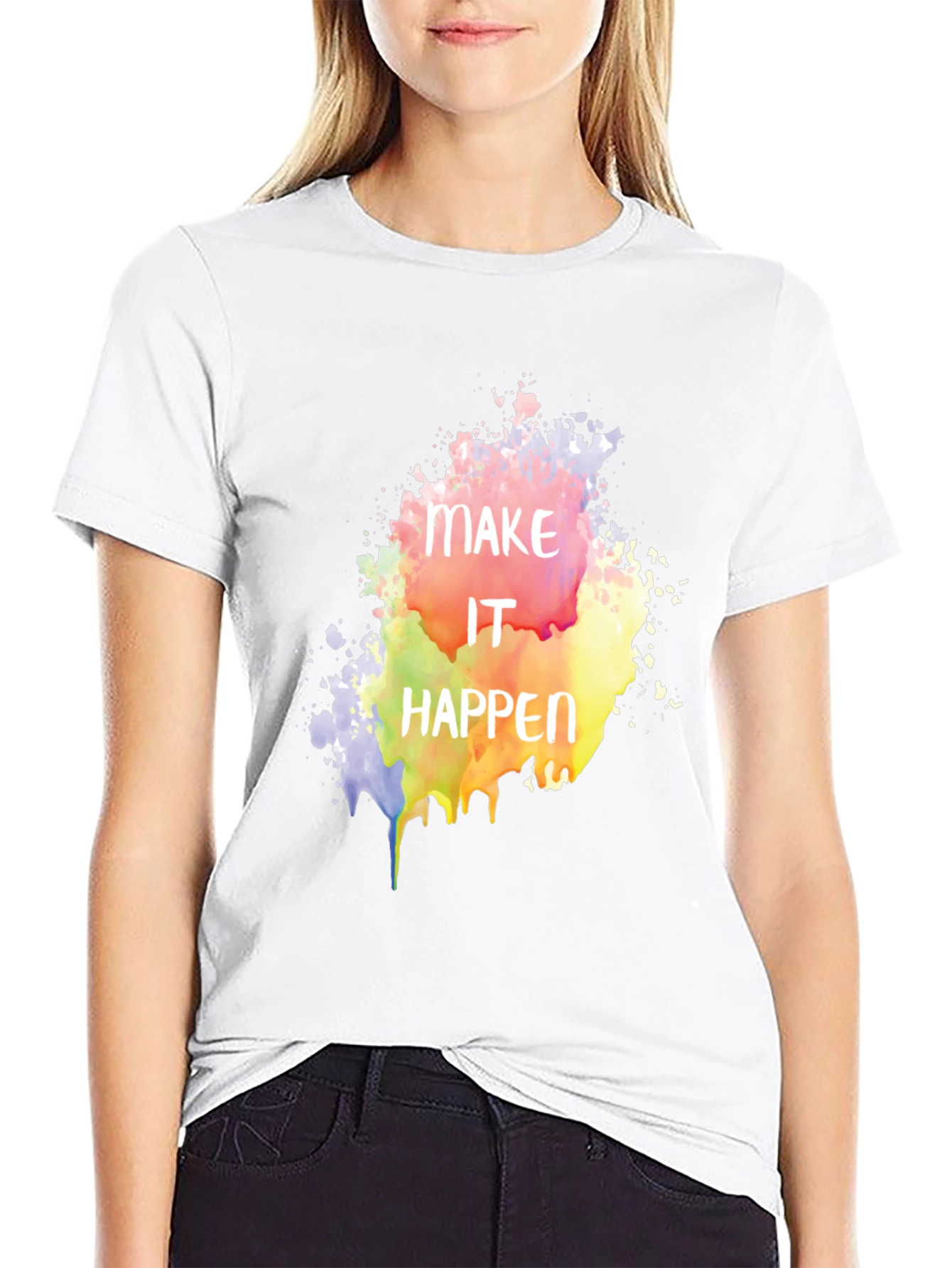 Make It Happen Graphic Tee - Black Cotton Blend
