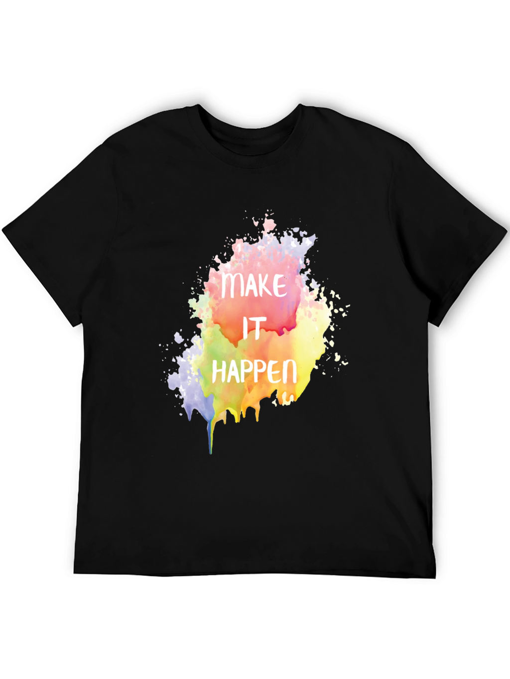 Make It Happen Graphic Tee - Black Cotton Blend