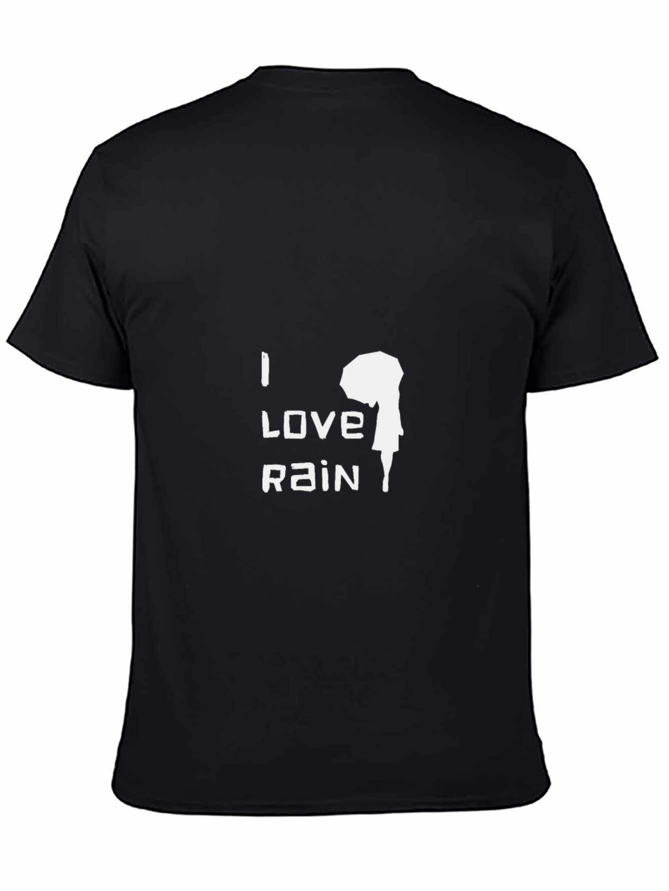 I Love Rain Graphic Black T-Shirt