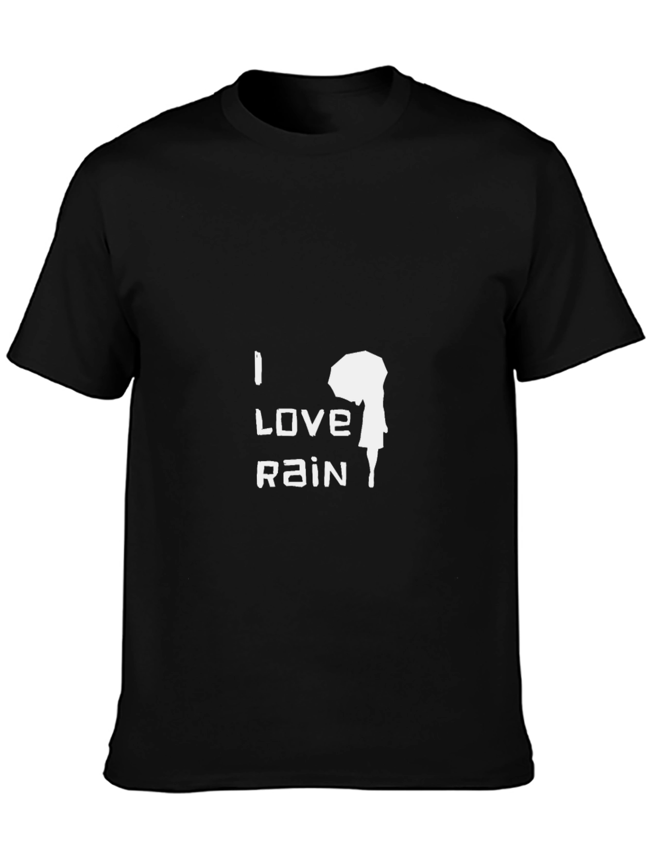 I Love Rain Graphic Black T-Shirt