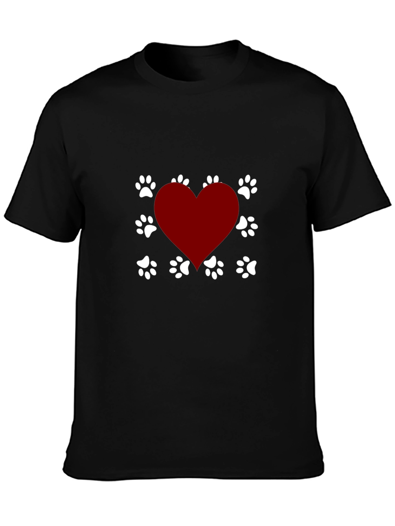 Dog Lover Heart Paw Print T-Shirt