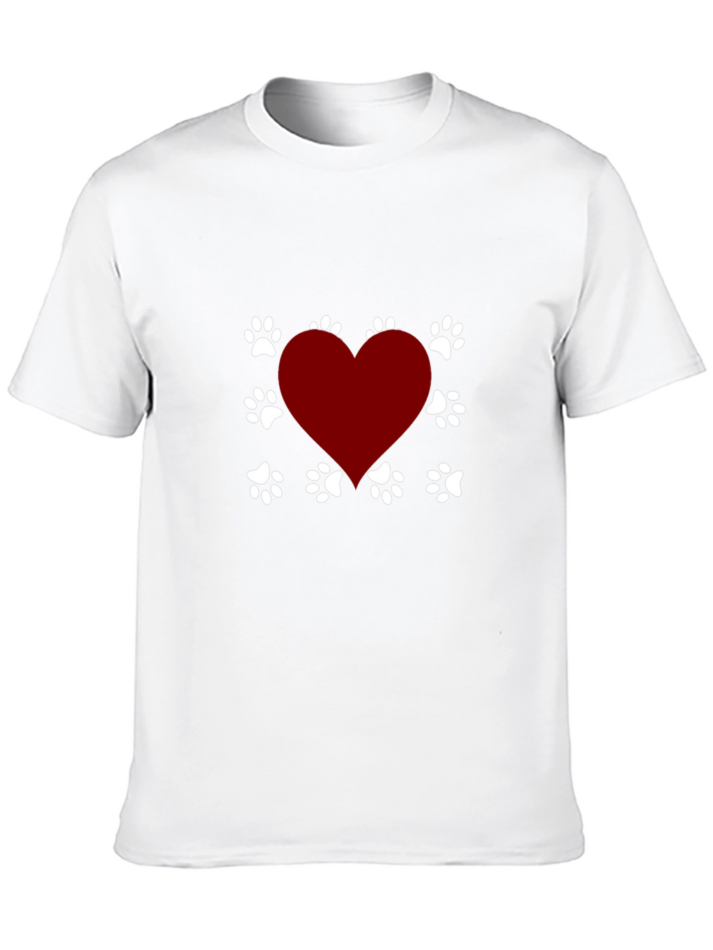 Dog Lover Heart Paw Print T-Shirt