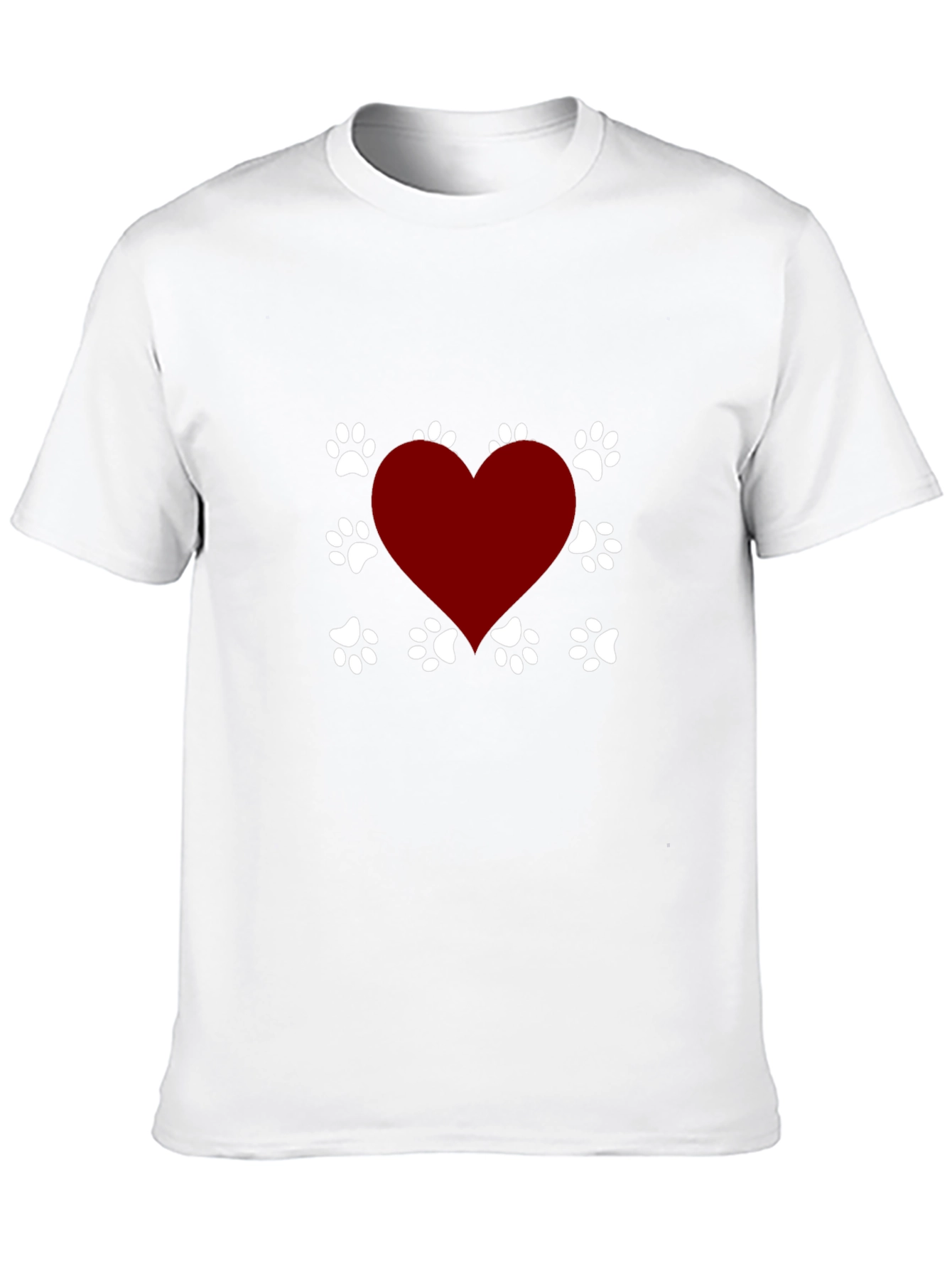 Dog Lover Heart Paw Print T-Shirt