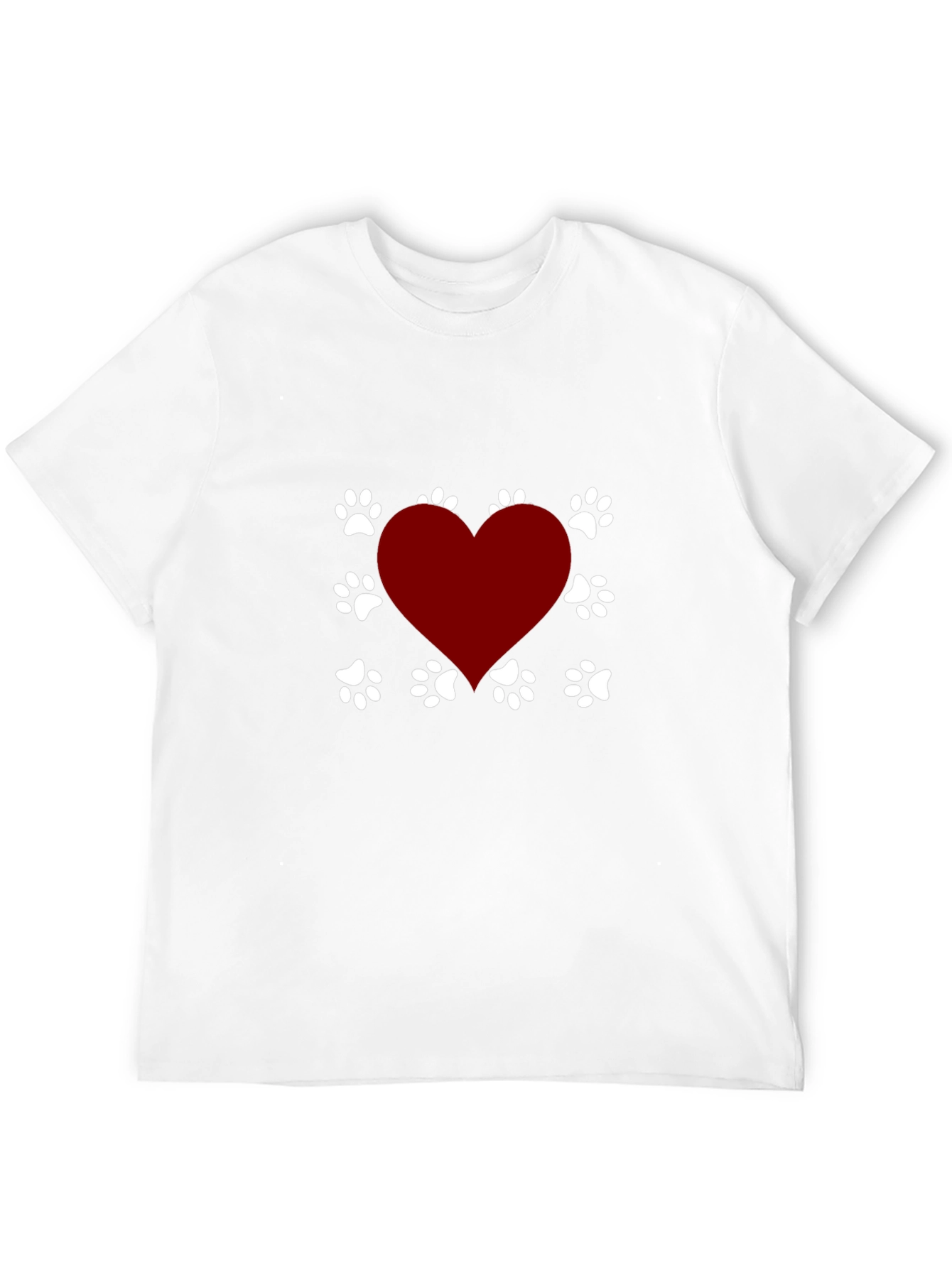 Dog Lover Heart Paw Print T-Shirt