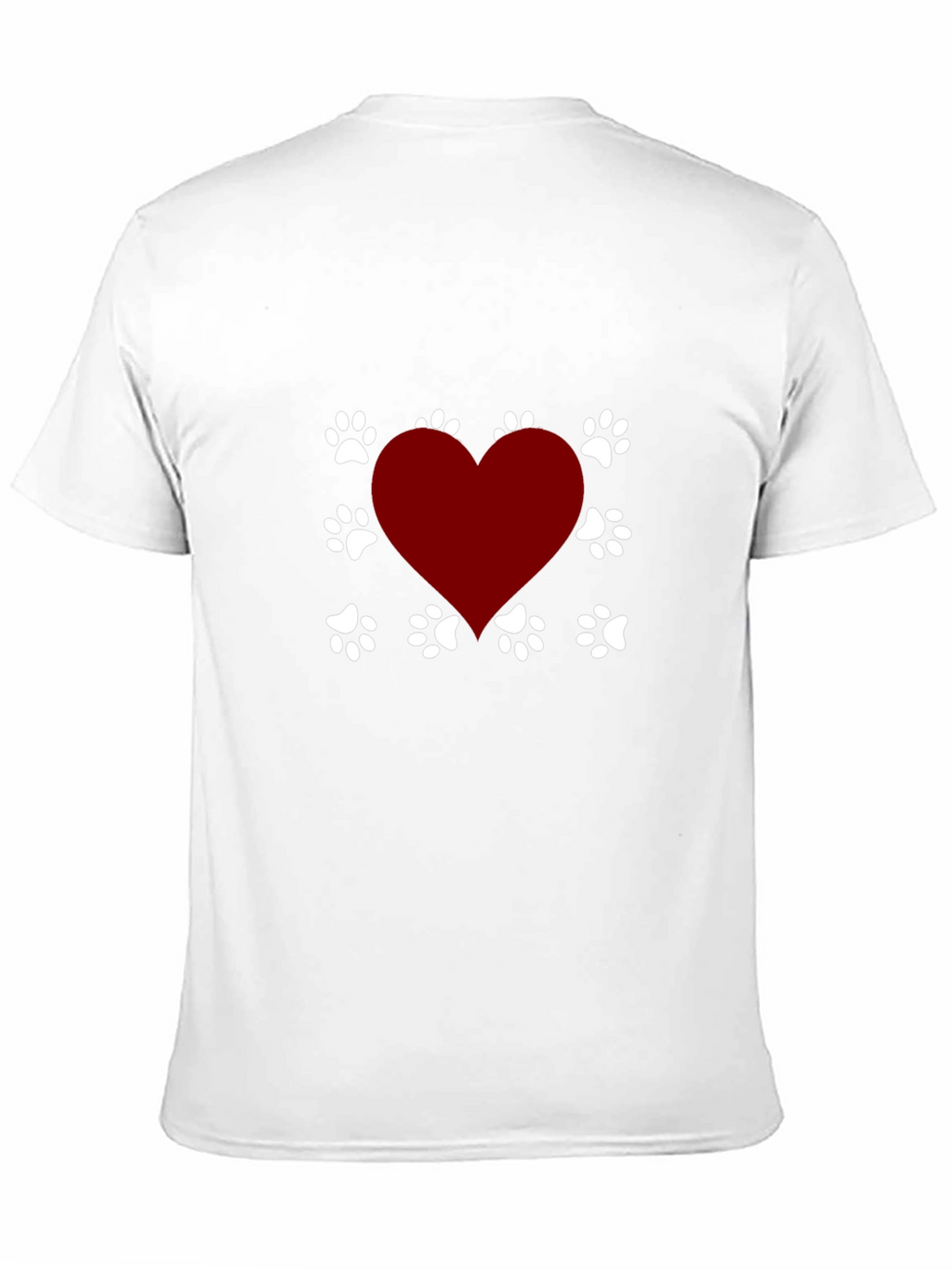 Dog Lover Heart Paw Print T-Shirt