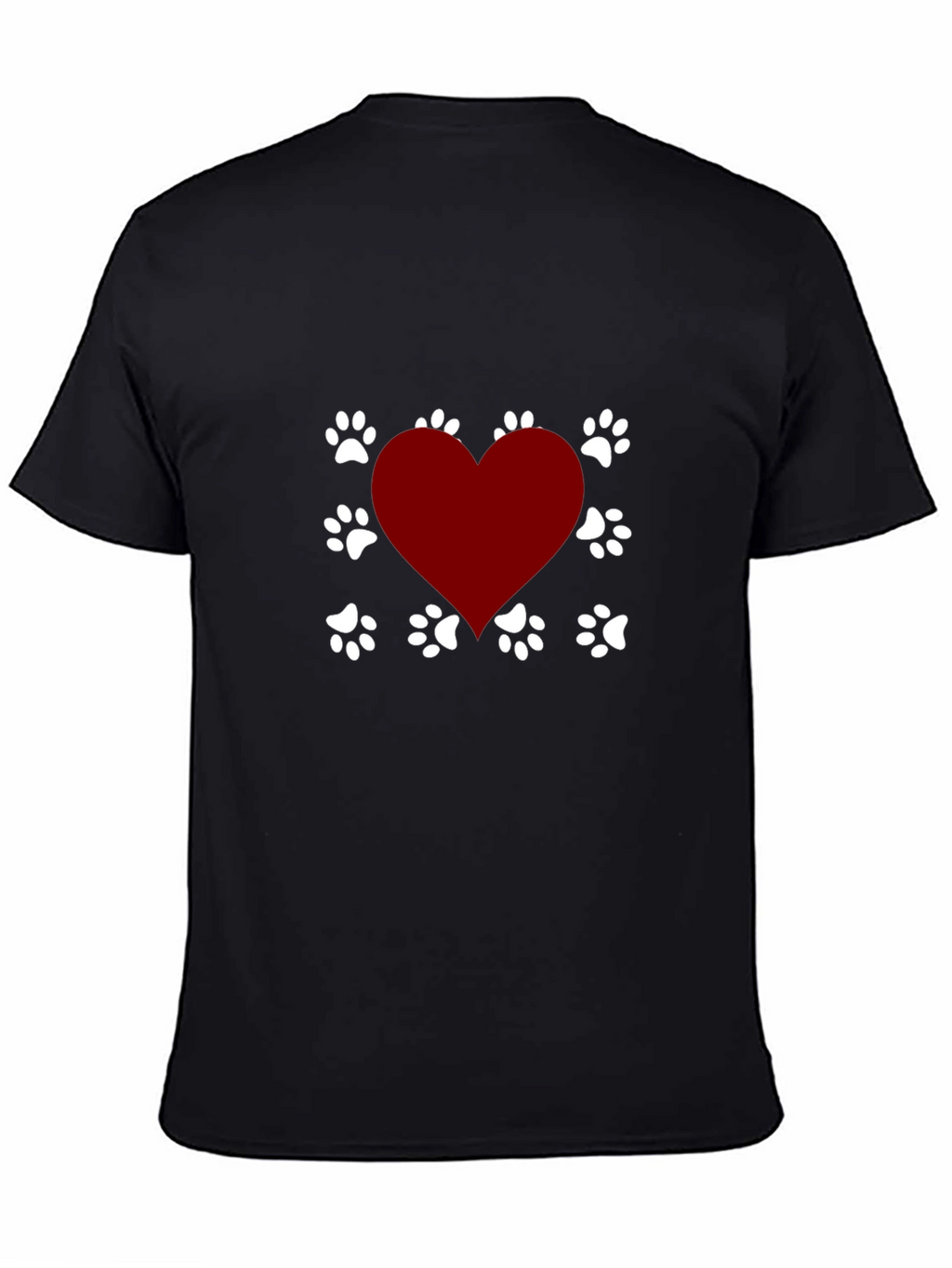 Dog Lover Heart Paw Print T-Shirt