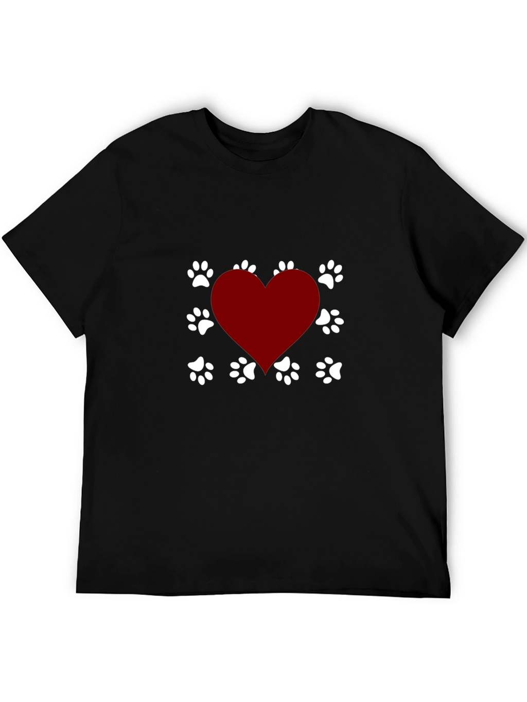 Dog Lover Heart Paw Print T-Shirt