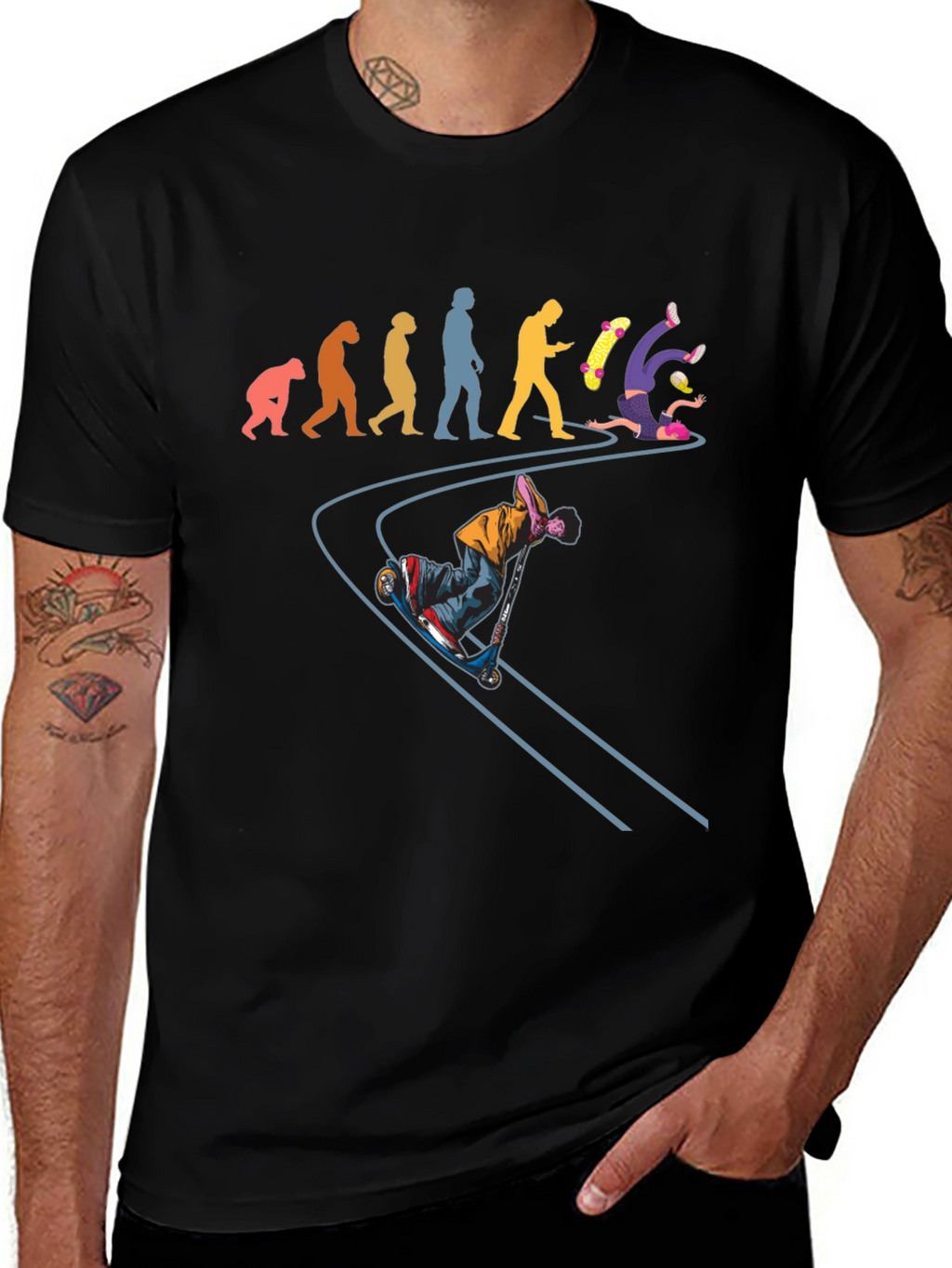 Evolution of a Skateboarder Graphic Tee