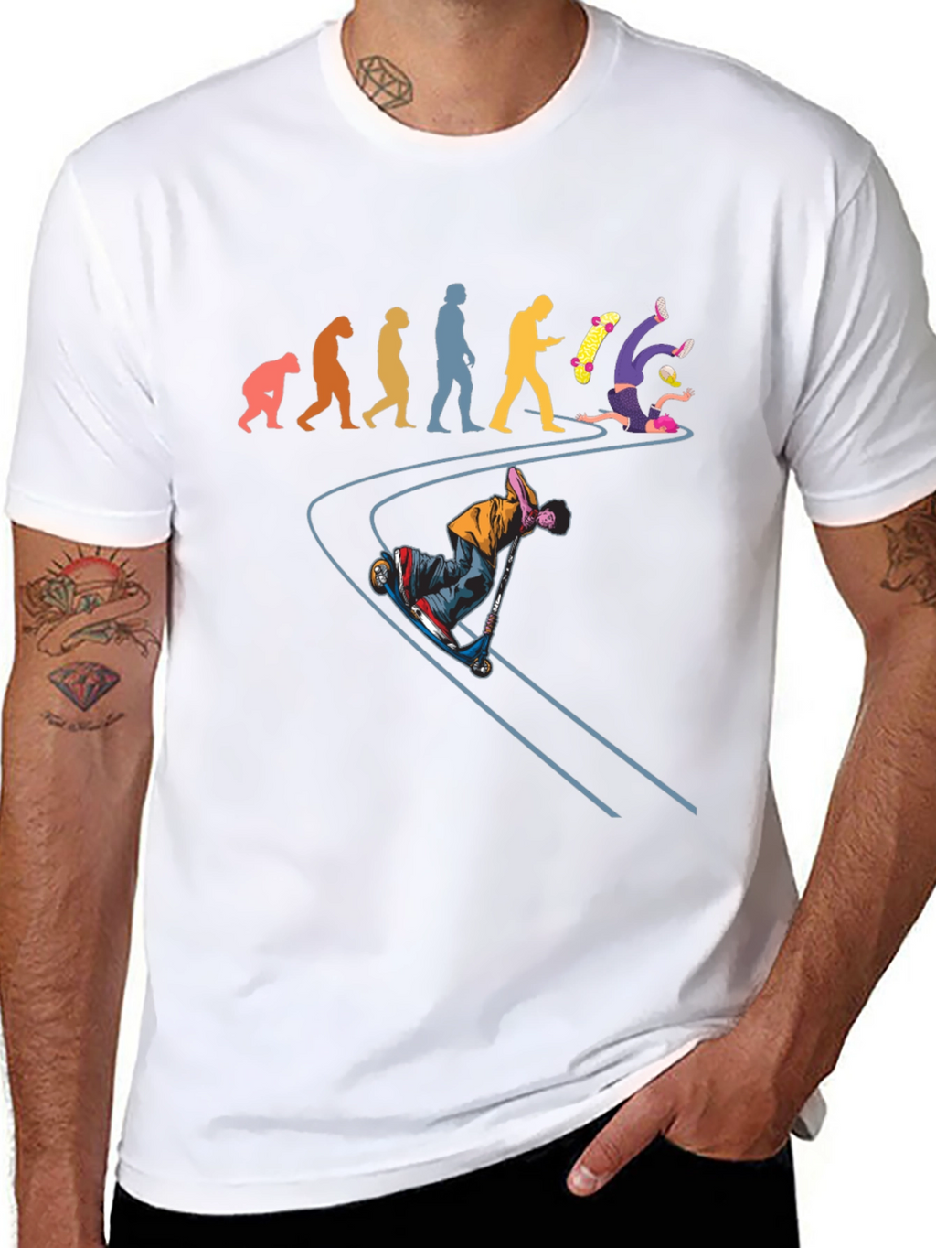 Evolution of a Skateboarder Graphic Tee