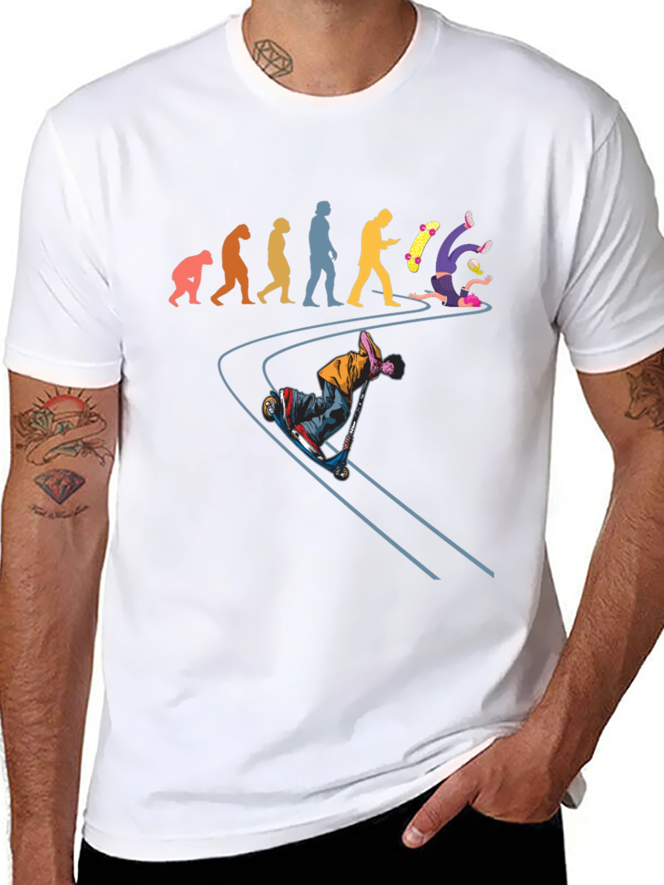 Evolution of a Skateboarder Graphic Tee