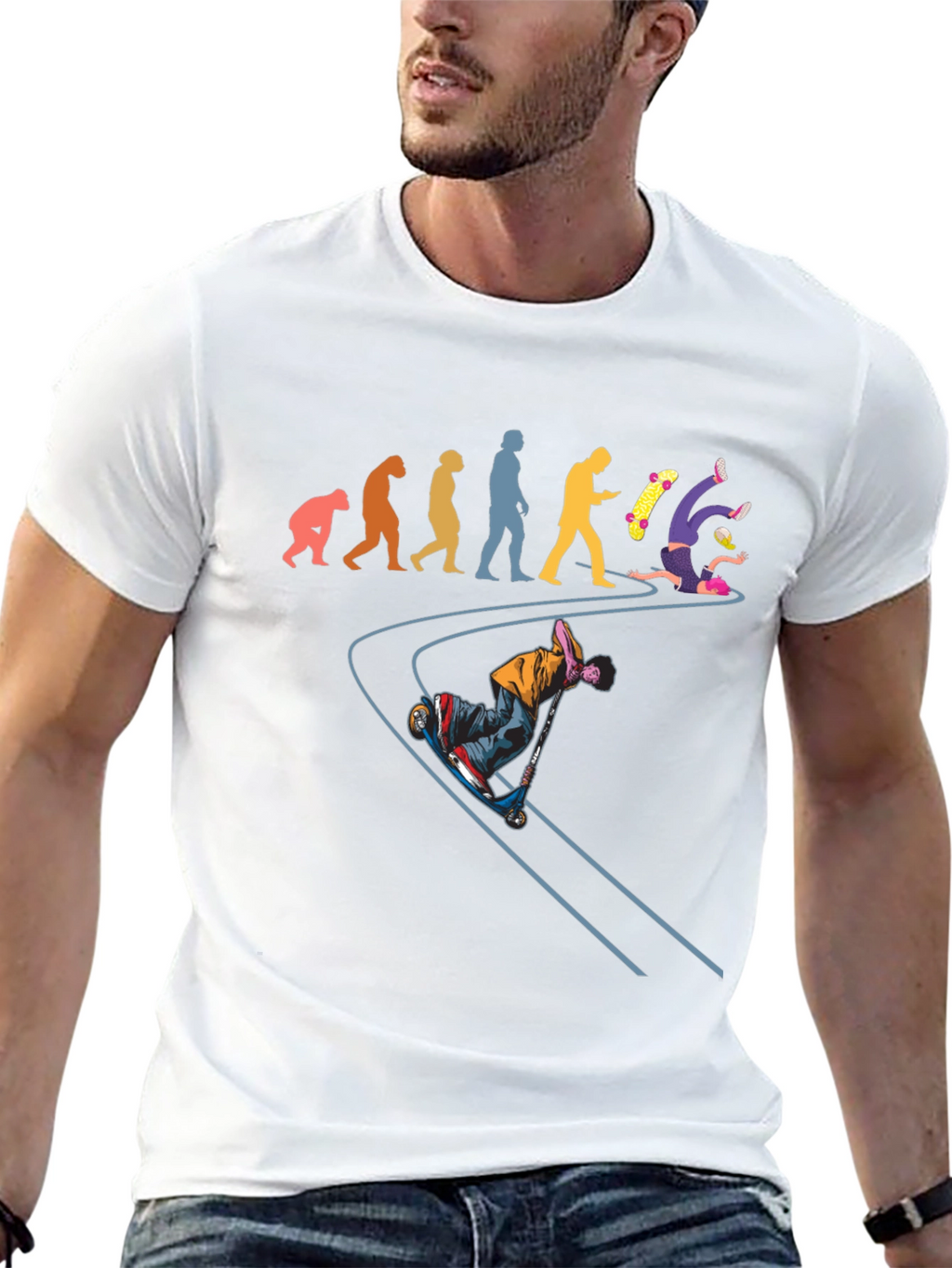 Evolution of a Skateboarder Graphic Tee