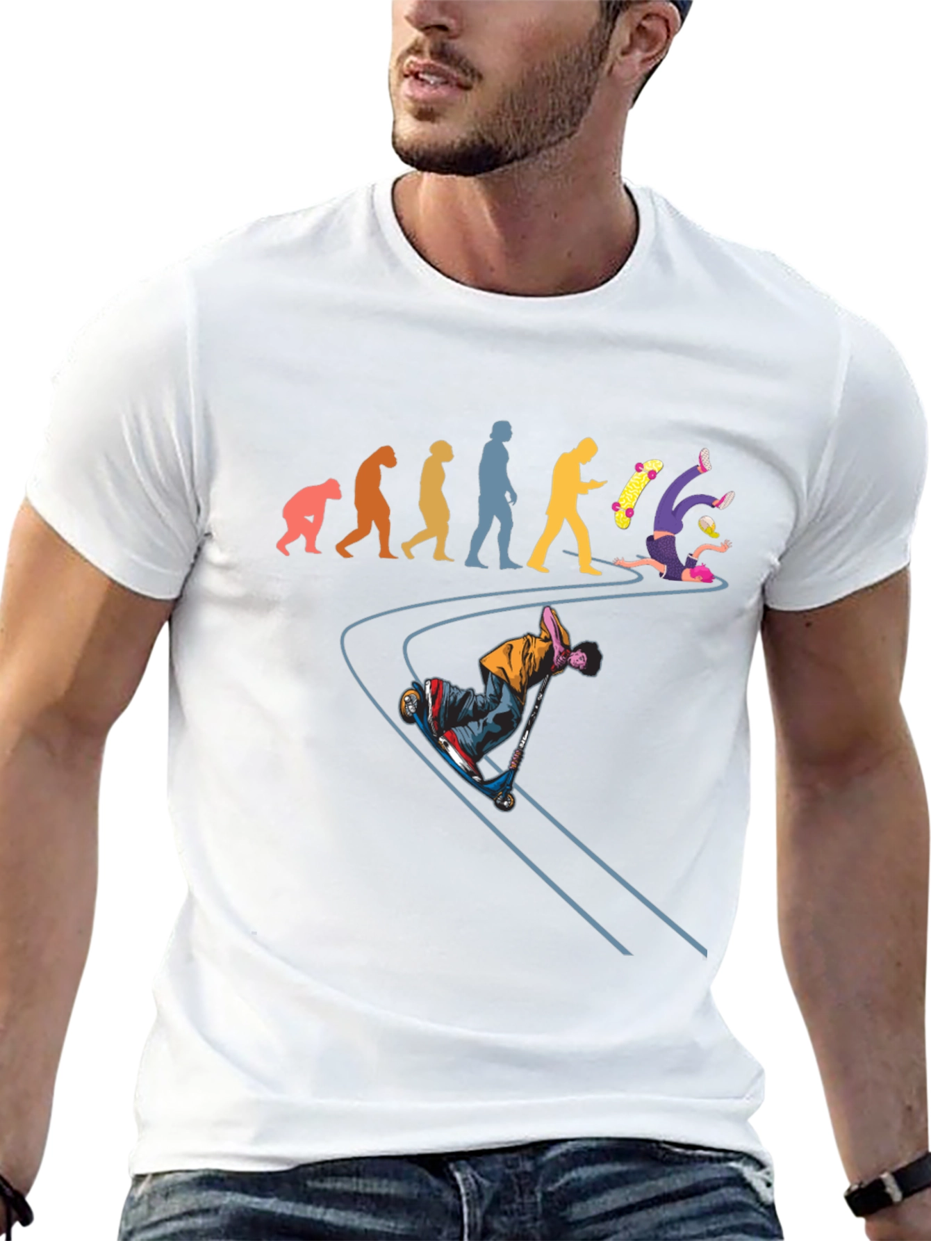 Evolution of a Skateboarder Graphic Tee