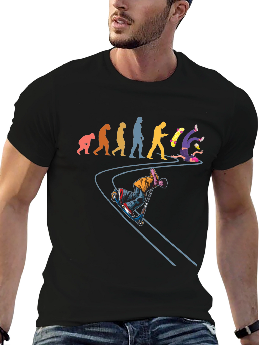 Evolution of a Skateboarder Graphic Tee