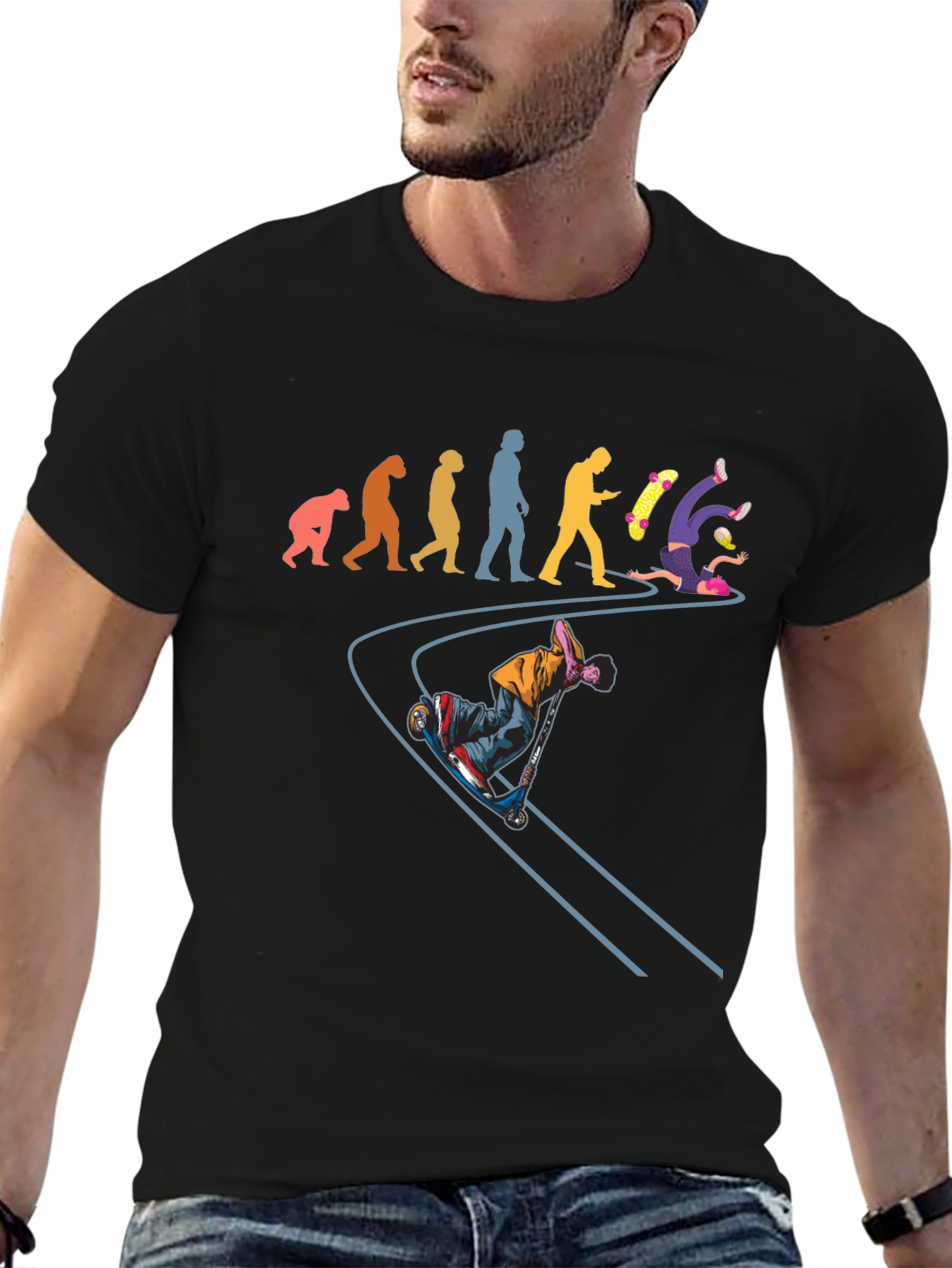 Evolution of a Skateboarder Graphic Tee