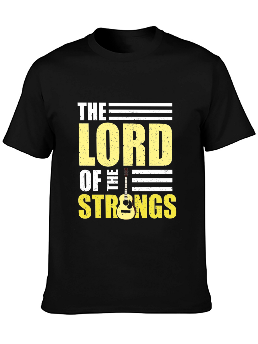 Lord of the Strings Black Graphic T-Shirt