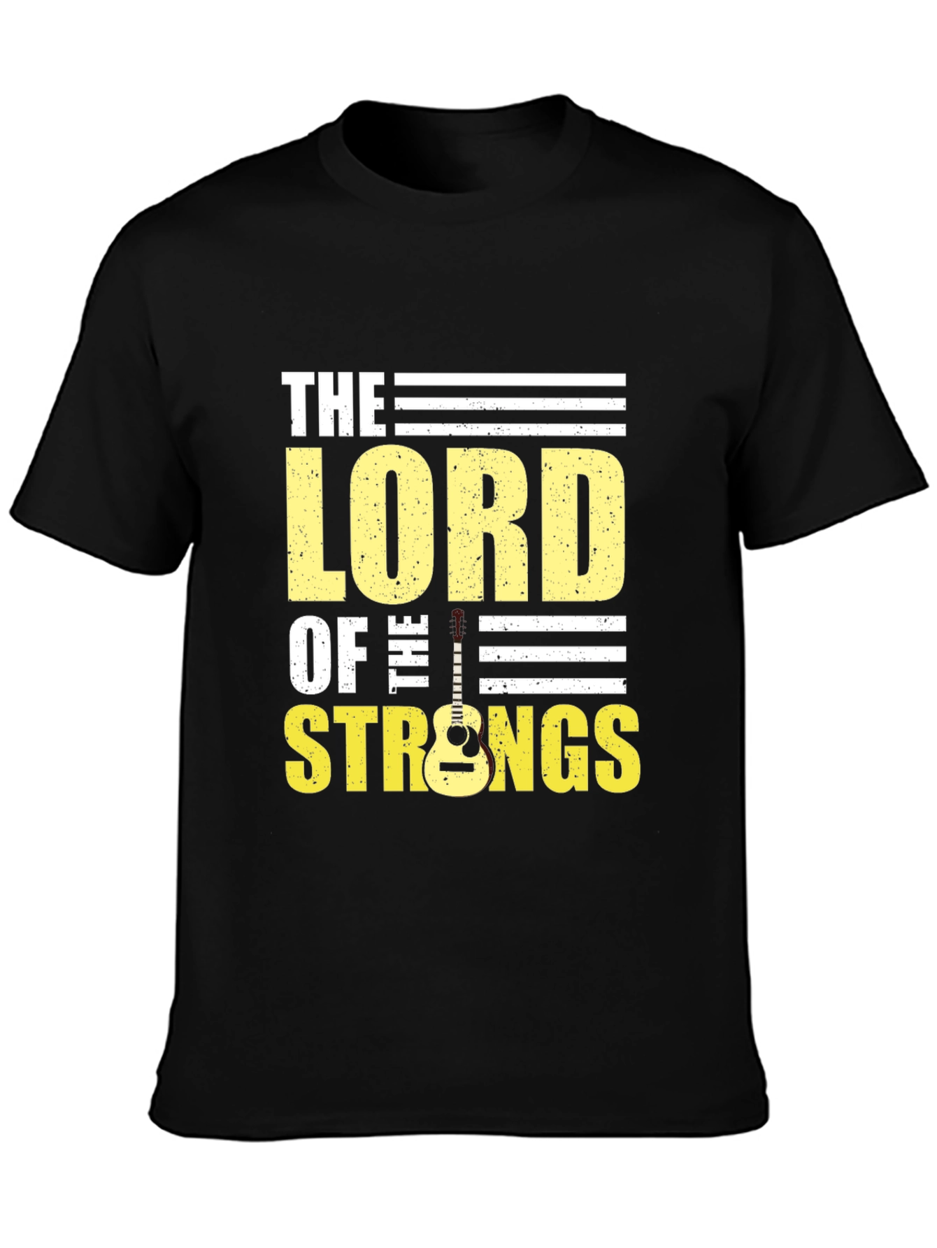 Lord of the Strings Black Graphic T-Shirt