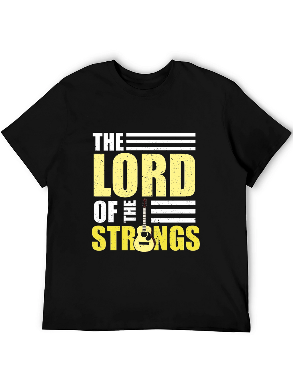 Lord of the Strings Black Graphic T-Shirt