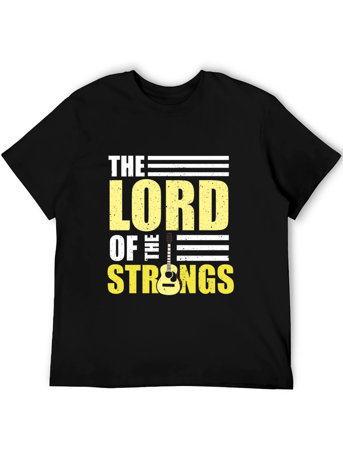Lord of the Strings Black Graphic T-Shirt
