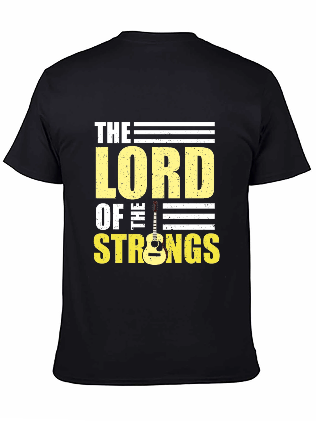 Lord of the Strings Black Graphic T-Shirt