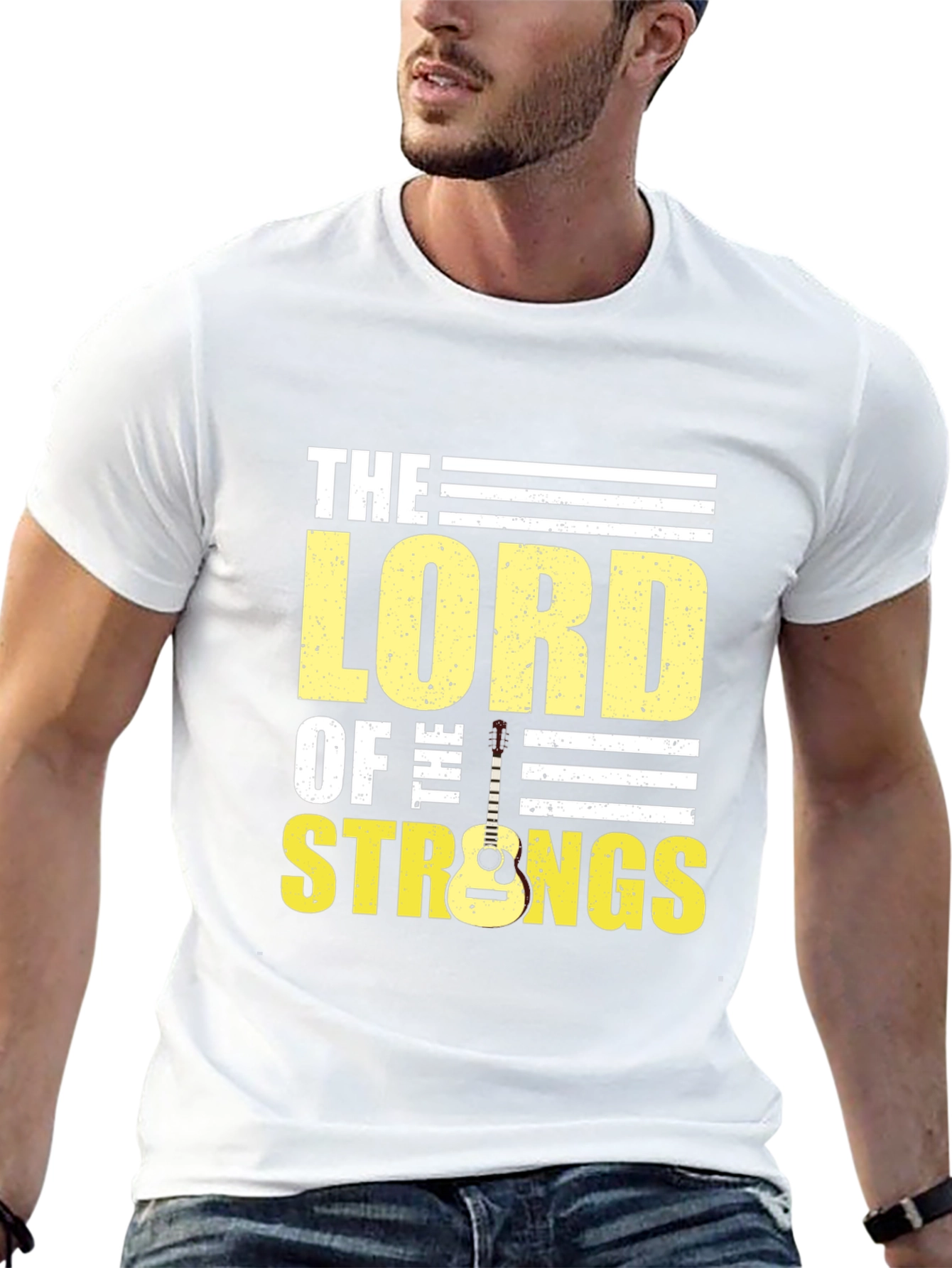 Lord of the Strings Black Graphic T-Shirt