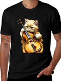 Cat Playing Violin T-Shirt - Funny Musician Tee