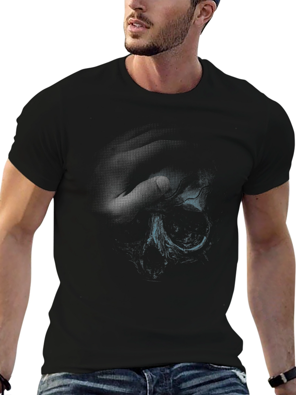 Abstract Print Black T-Shirt
