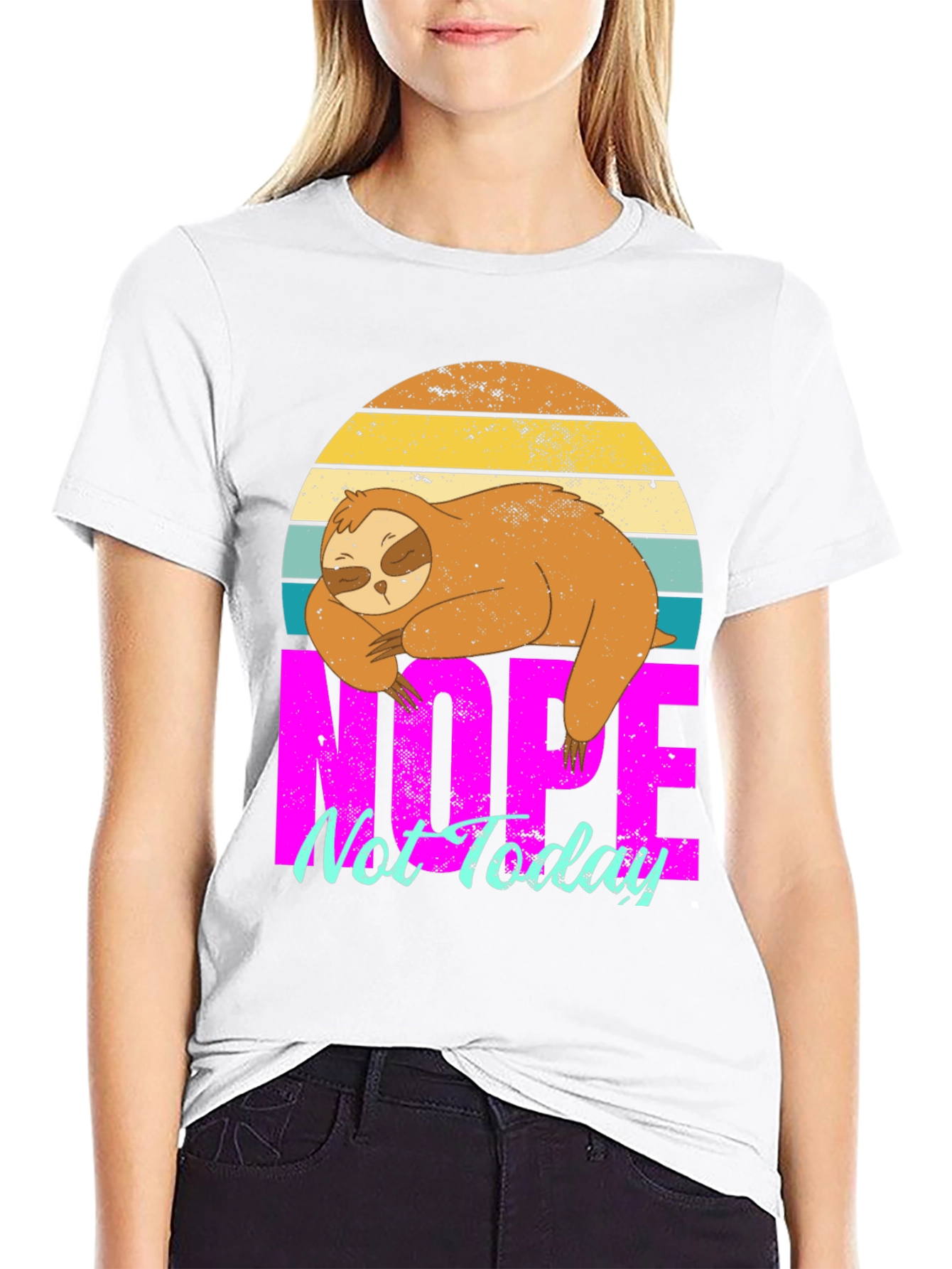 Sloth Nope Not Today Graphic T-Shirt