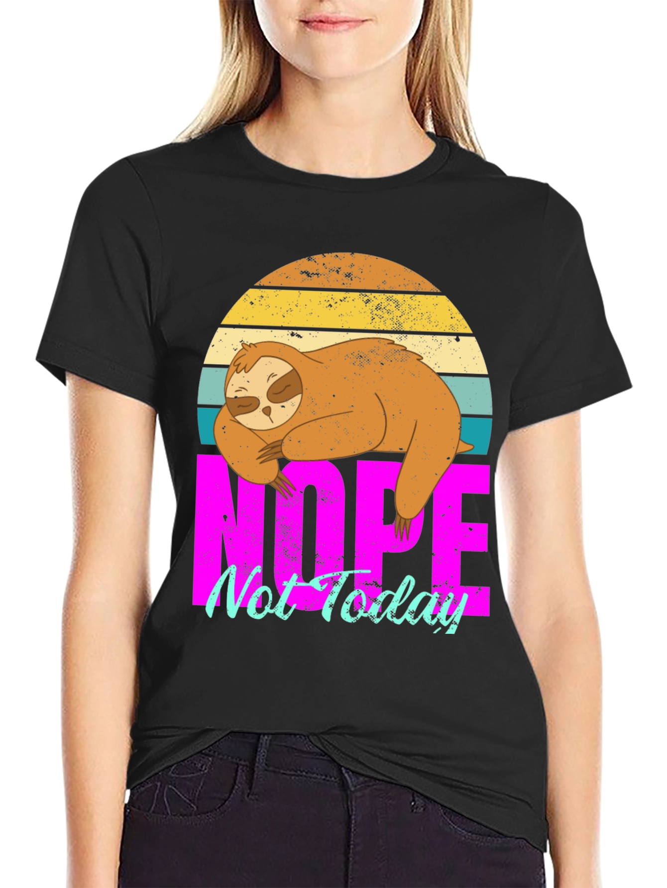 Sloth Nope Not Today Graphic T-Shirt