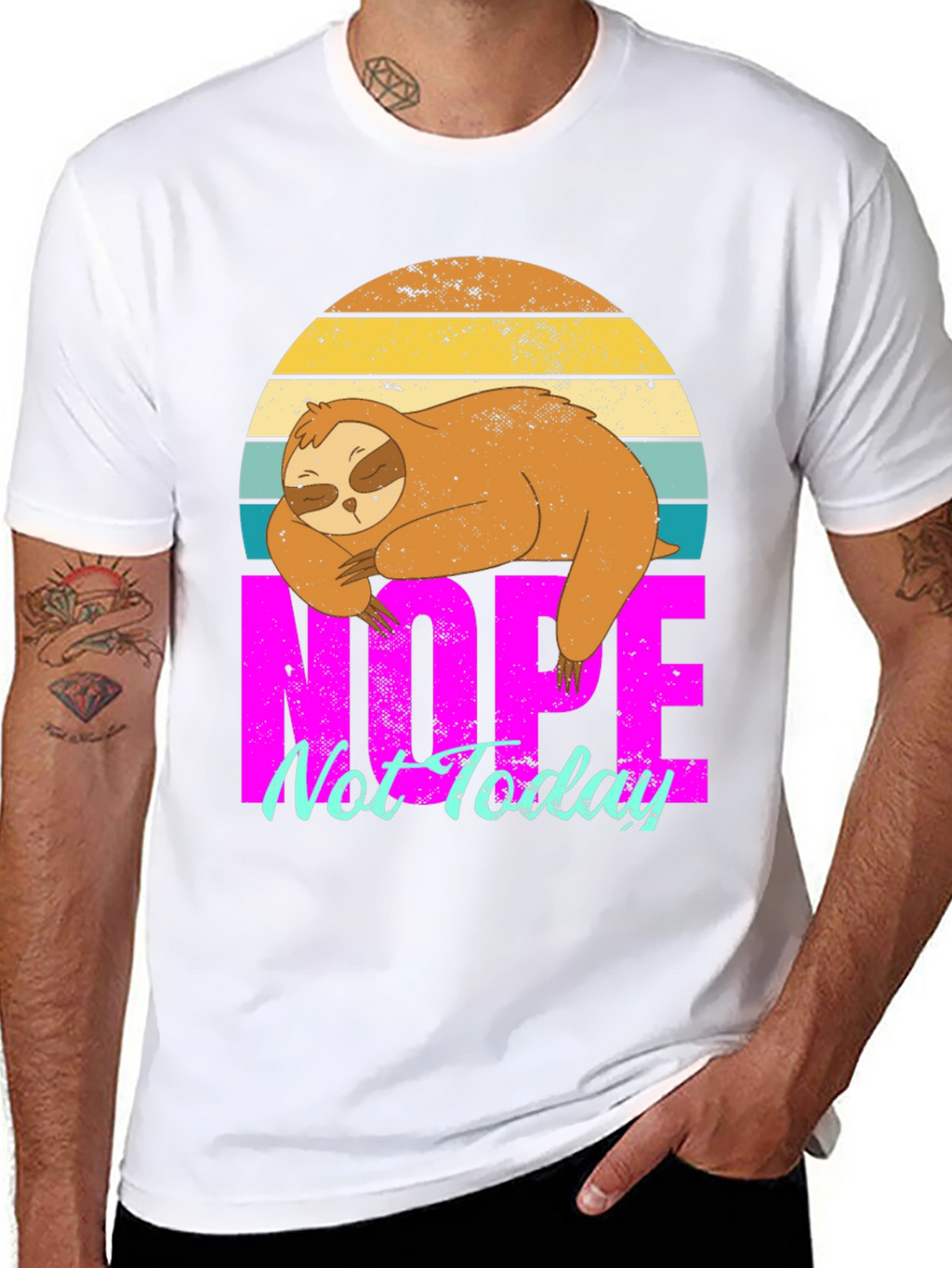 Sloth Nope Not Today Graphic T-Shirt