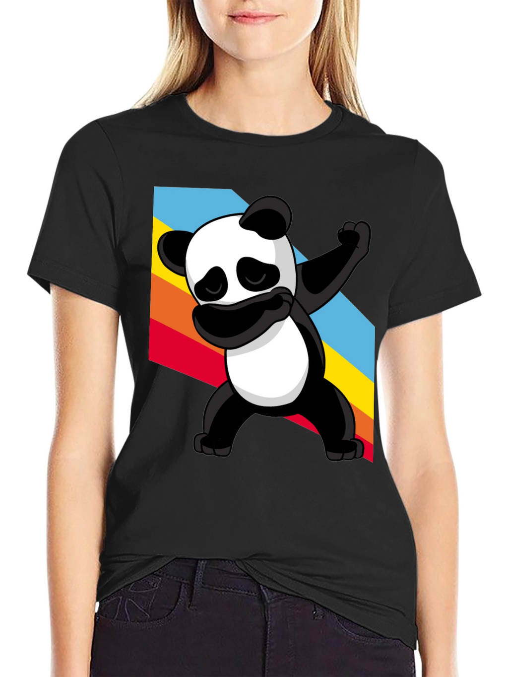 Dabbing Panda Graphic Tee - Stylish Black T-Shirt