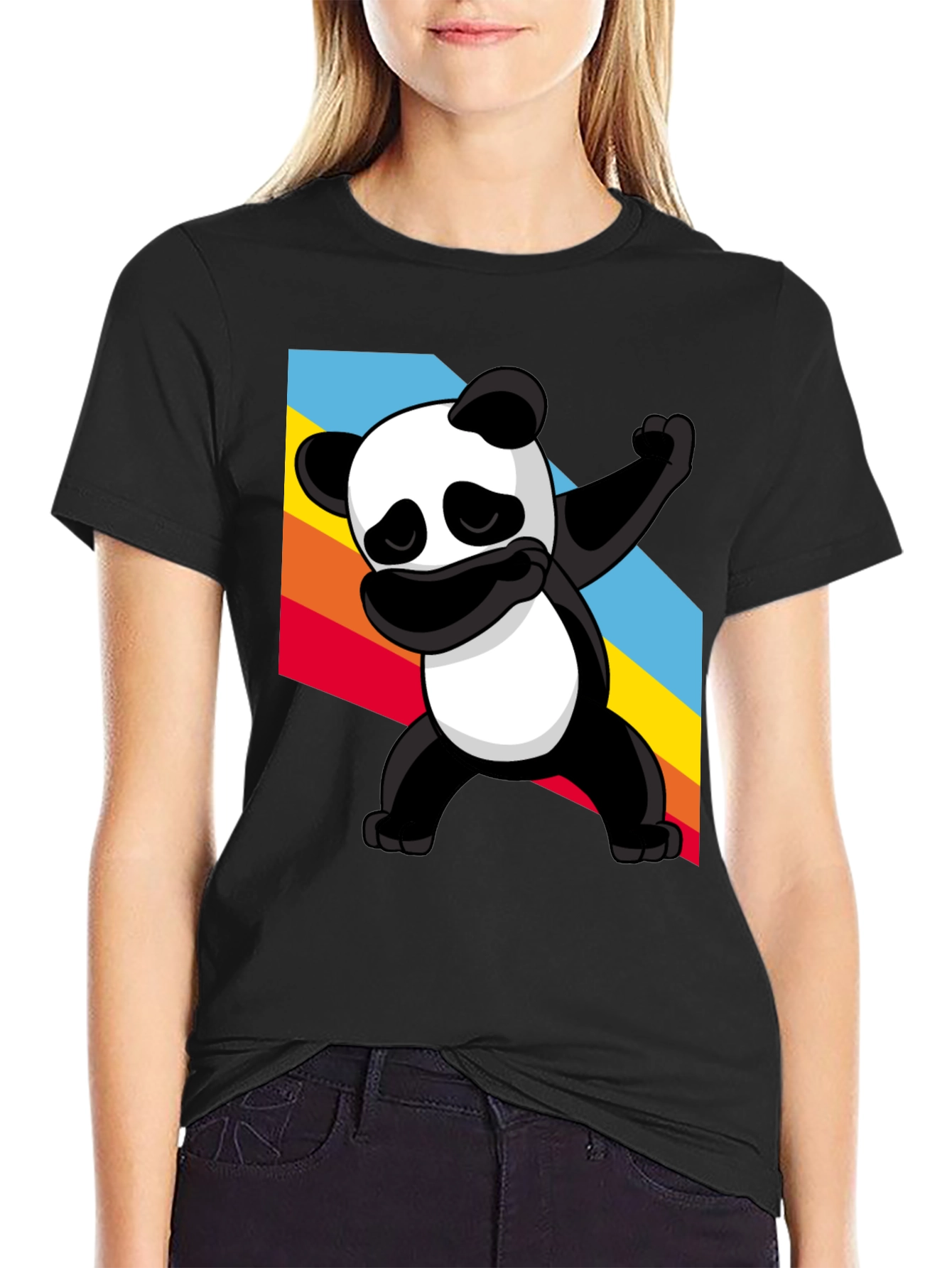 Dabbing Panda Graphic Tee - Stylish Black T-Shirt