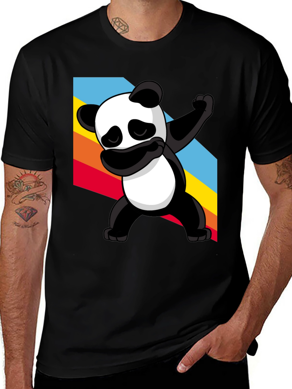 Dabbing Panda Graphic Tee - Stylish Black T-Shirt