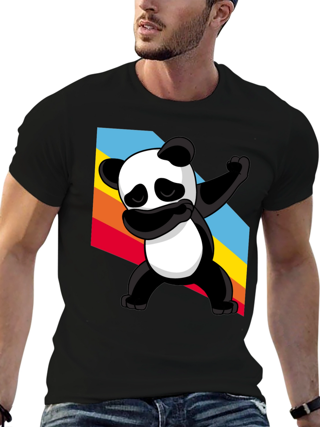 Dabbing Panda Graphic Tee - Stylish Black T-Shirt