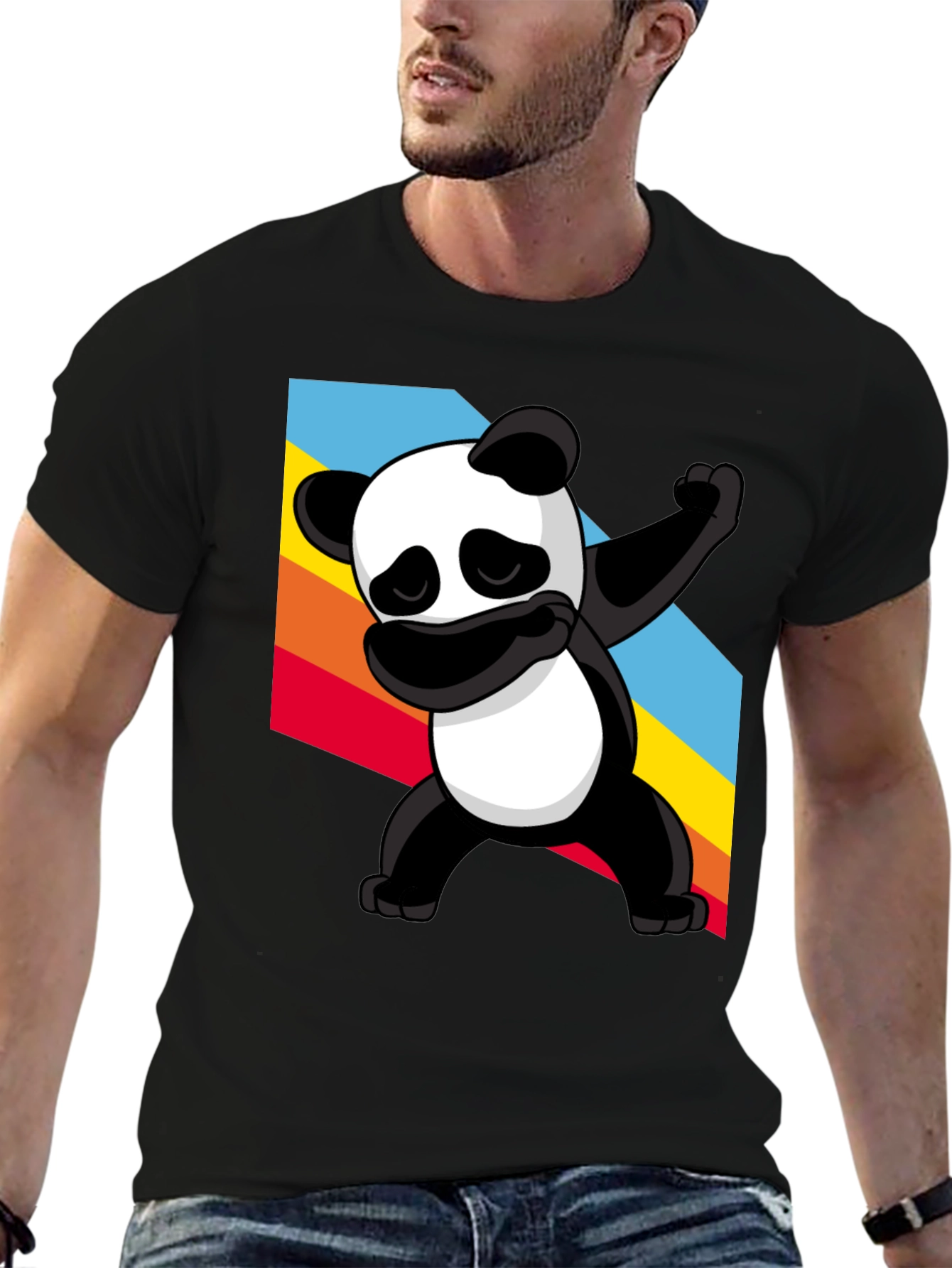 Dabbing Panda Graphic Tee - Stylish Black T-Shirt
